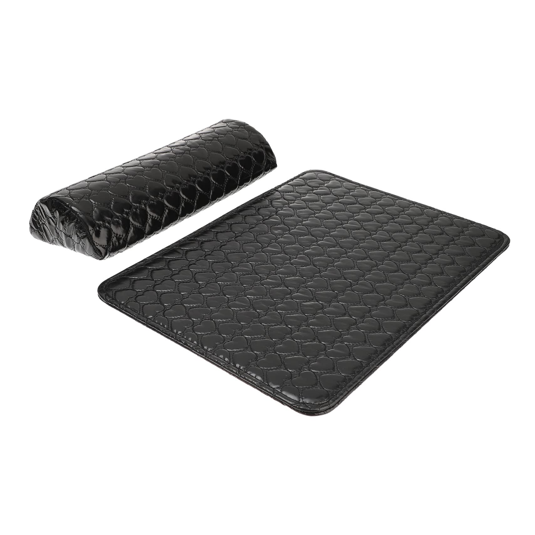 FRCOLOR 2pcs Manicure Hand Pillow Set - Black Nail Art Arm Rest Cushion for Gel Polish & Acrylic Nails - Perfect for Salon, Home Manicure & Nail Extension (Includes 2 Hand Pads)