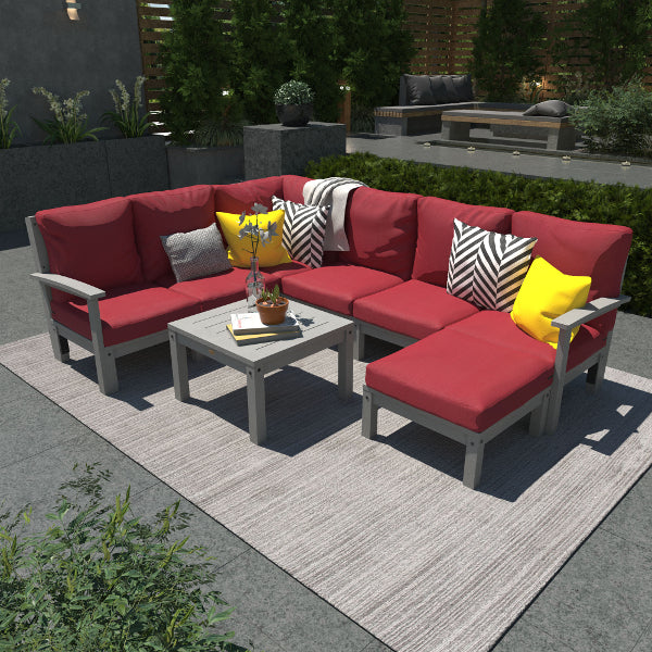 Luxury 8-Piece Deep Seating Sectional Sofa Set with Ottoman & Side Table - Customizable Modern Living Room Furniture for Family Gatherings & Entertaining Guests