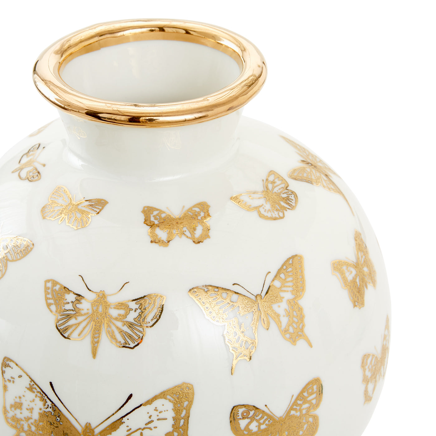 Botanist Round Butterfly Vase - Elegant Glass Flower Vase for Home Decor, Wedding Centerpieces & Gift Giving - Perfect for Fresh Flowers, Table Decorations & Special Occasions