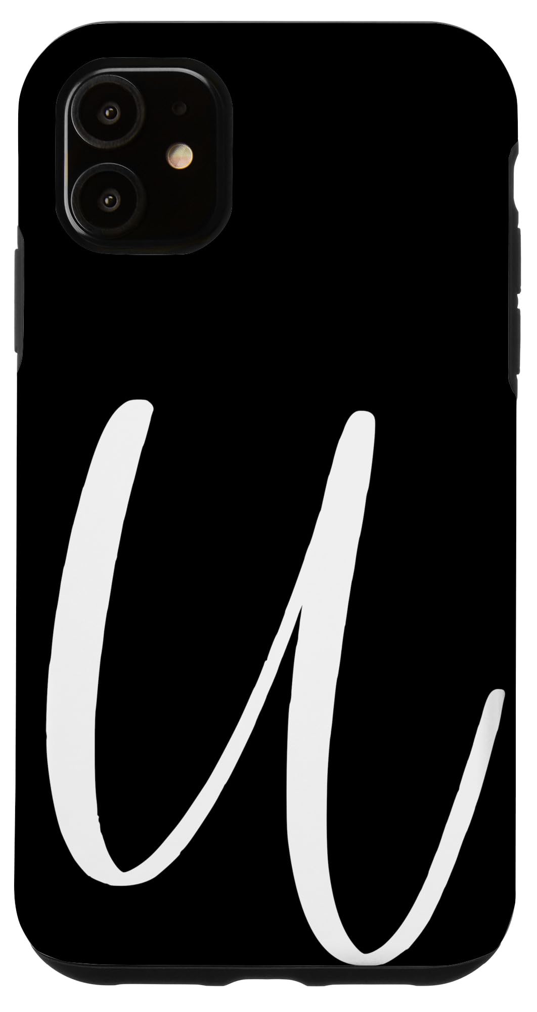 iPhone 11 U Monogram Phone Case - Black & White Initial U Design, Durable Protection for Everyday Use, Perfect for Work, Travel, and Gifting