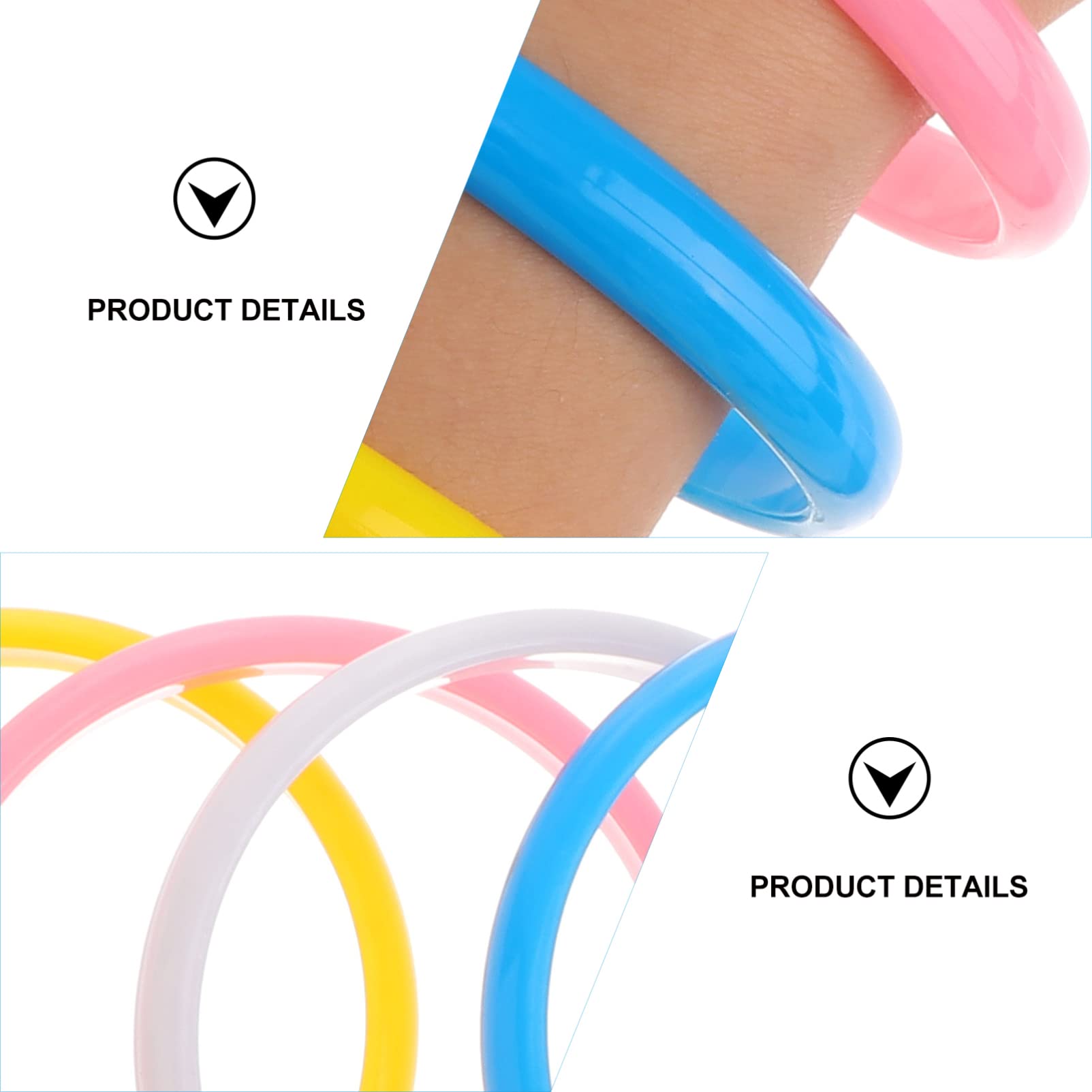 Bestoyard 6-Piece Fashion Plastic Bangle Bracelets Set - Mixed Candy Colors for Halloween Jewelry, DIY Crafts, Kids & Children Accessories - Perfect for Costume Parties, Dress-Up Play & Gift Giving