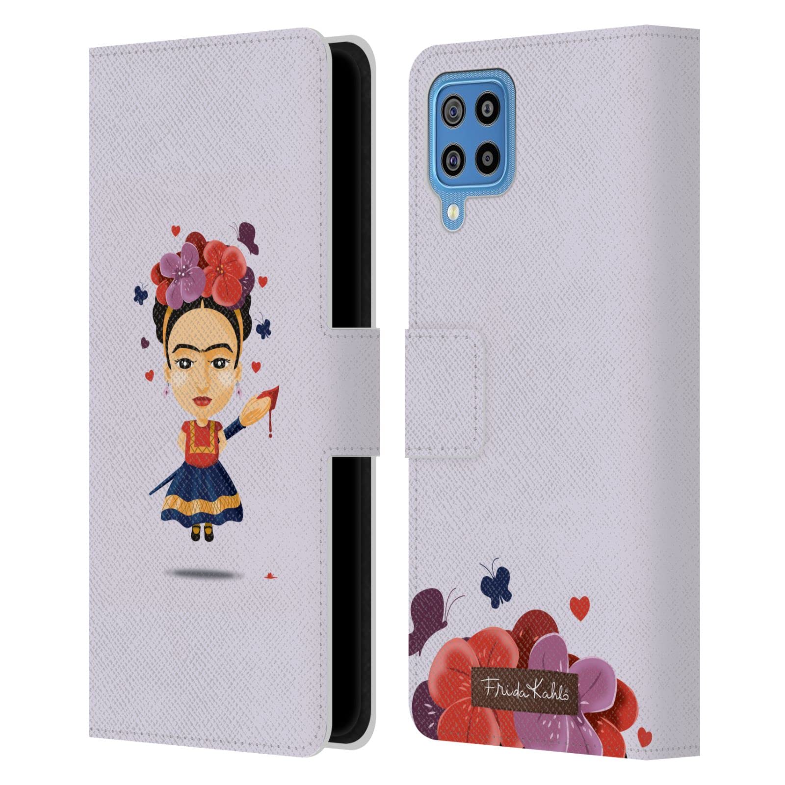 Head Case Designs Frida Kahlo Samsung Galaxy F22 Leather Wallet Case - Officially Licensed Artist Book Cover for Protection & Style - Perfect for Travel, Work & Daily Use