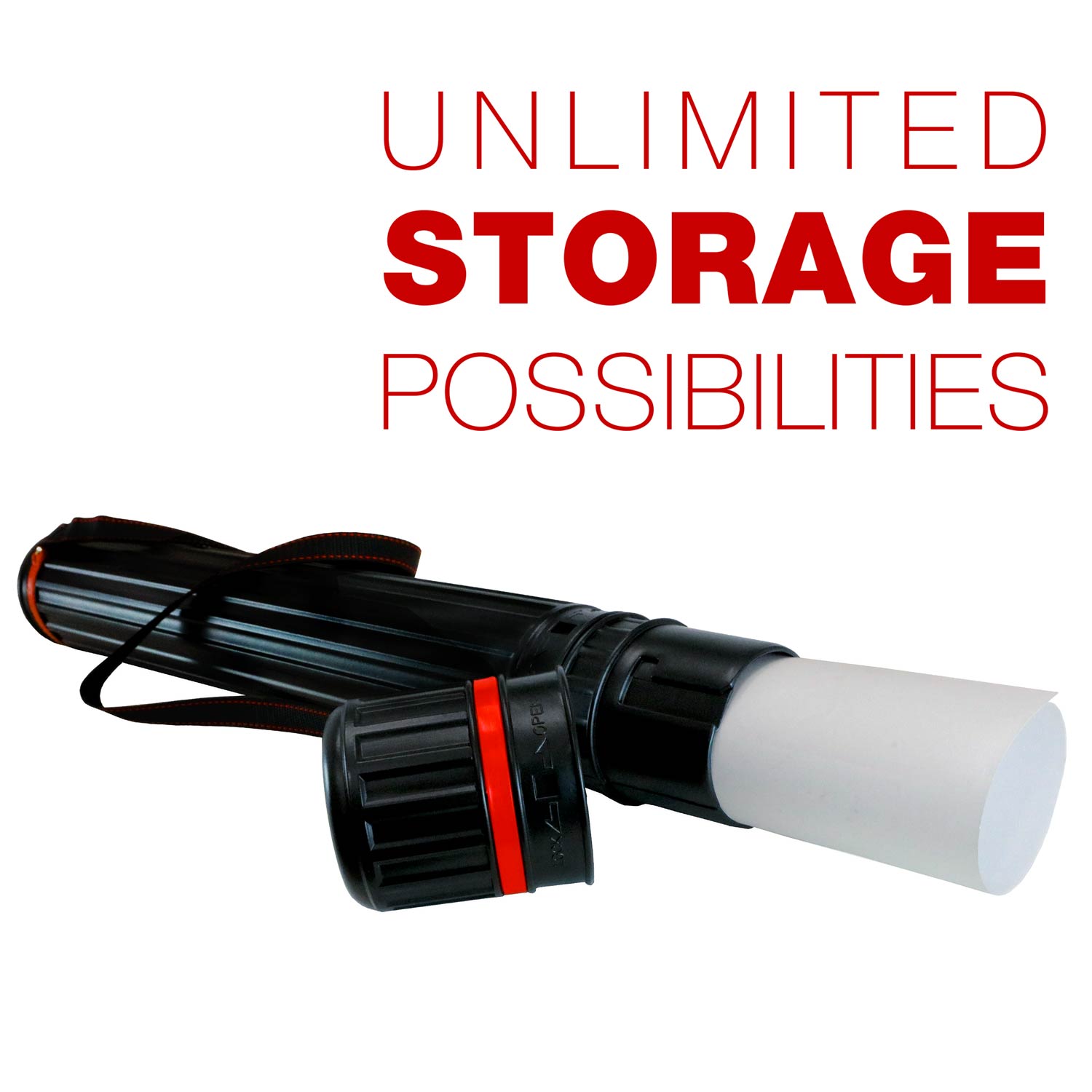 Adjustable Telescoping Poster Tube 25-42 Inches, Durable 3.25