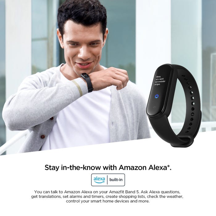 Amazfit Band 5 Fitness Tracker with Heart Rate Monitor, Sleep Tracking & 15-Day Battery - Waterproof Activity Watch for Men & Women - Perfect for Running, Swimming & Gym Workouts