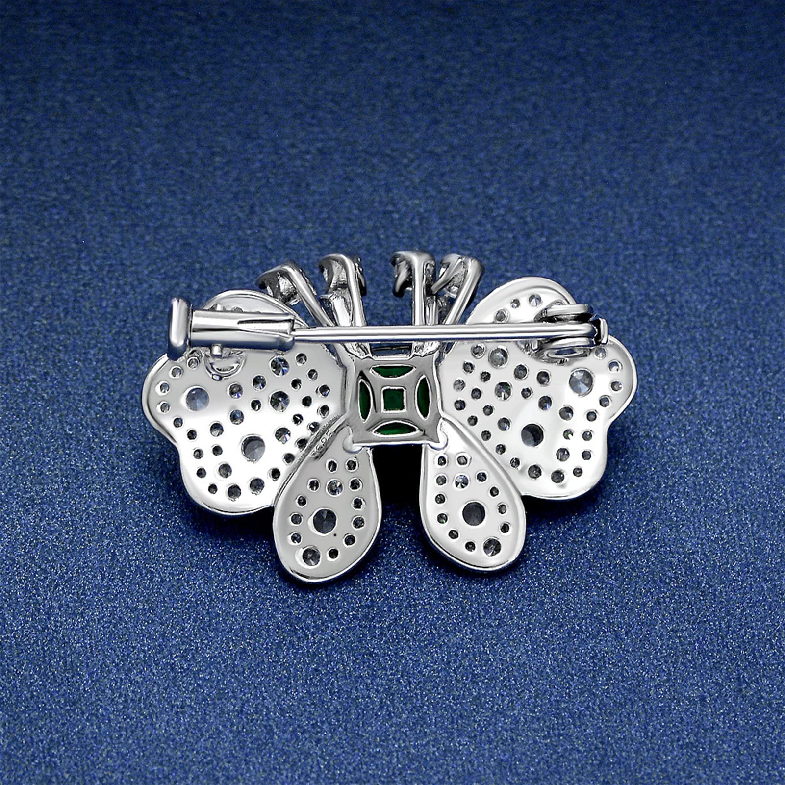 925 Sterling Silver Butterfly Brooch with Emerald - Elegant Women's Fashion Jewelry for Weddings, Parties & Special Occasions | Perfect Gift for Her