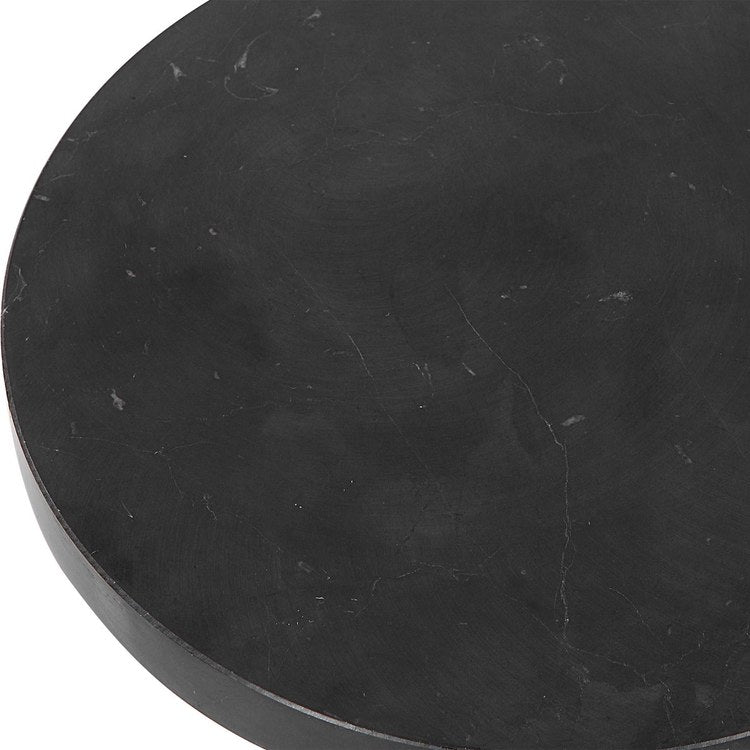 10 x 24 Inch Satin Black Accent Table with Beaded Drink Holder - Perfect for Living Room, Bedroom, or Office Decor
