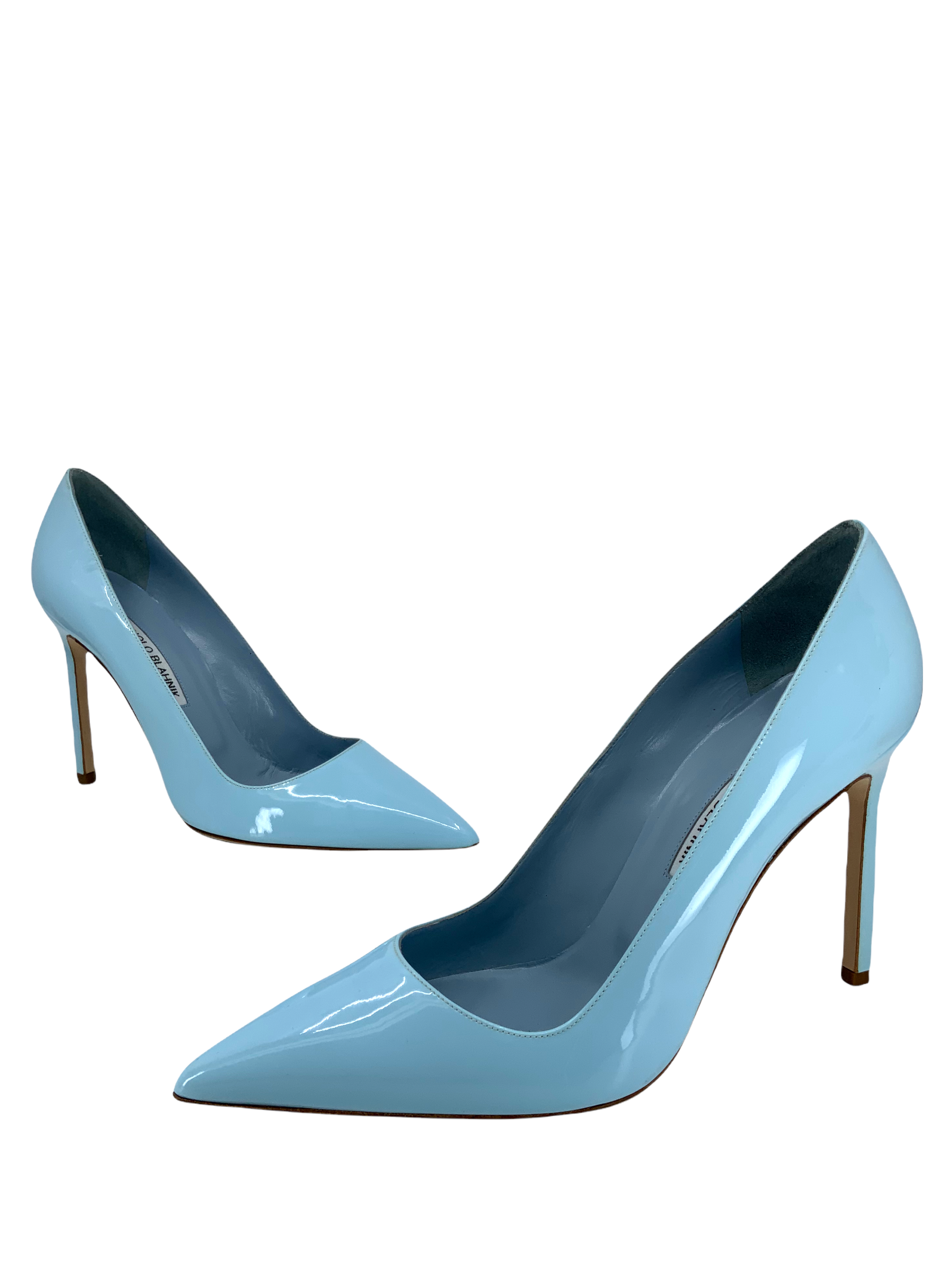 Manolo Blahnik BB Patent Leather Pointed Toe Pumps - Women's Size 8.5 US (38.5 EU) - Classic High Heel Dress Shoes for Wedding, Party & Evening Wear