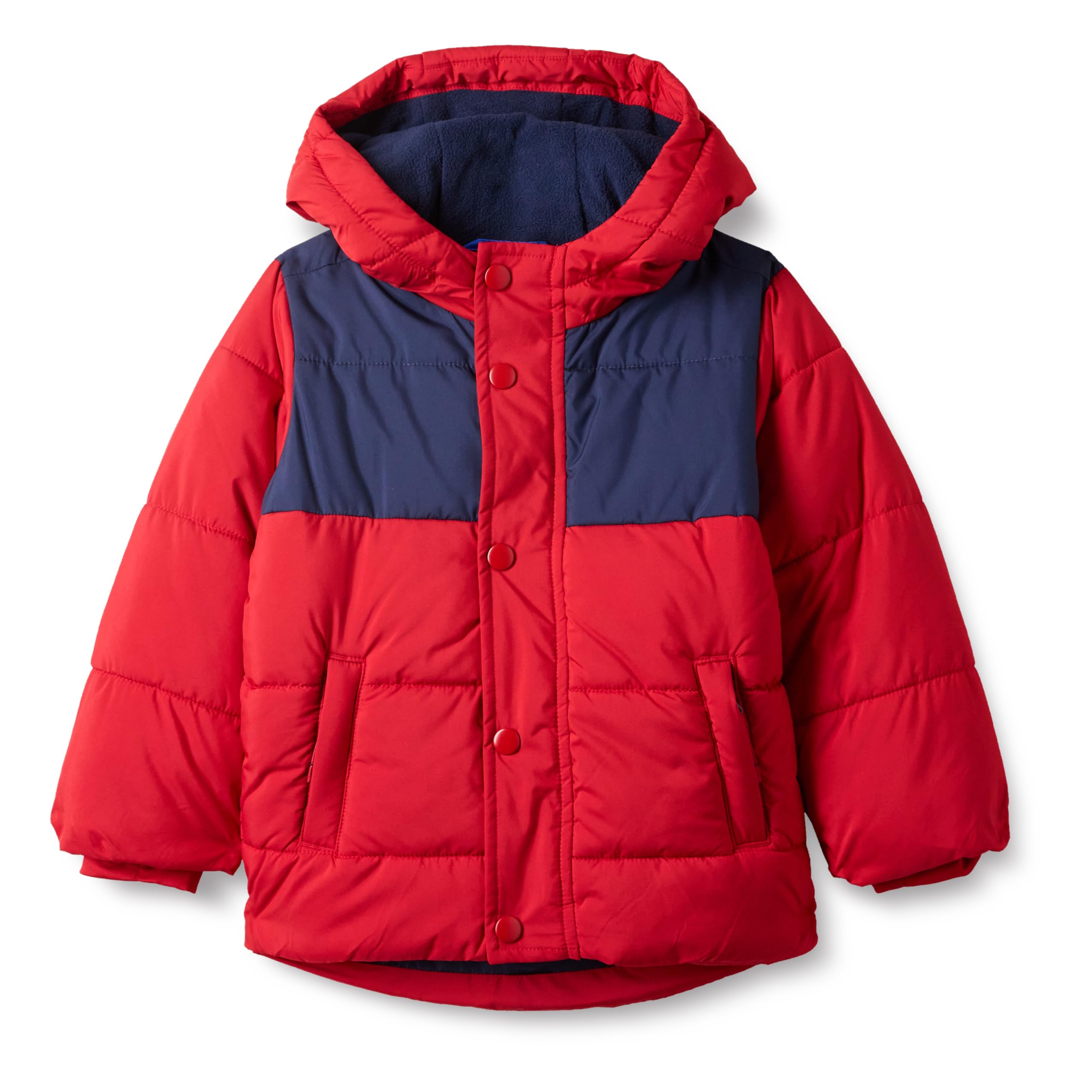 Amazon Essentials Boys' Heavyweight Hooded Puffer Jacket - Warm Winter Coat for Babies & Toddlers | Outdoor Play, School, Snow Day Activities