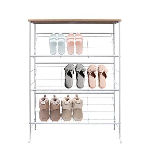 3-Tier Shoe Rack Organizer - Space Saving Shoe Storage Shelf for Entryway, Closet & Dorm Room - Sturdy Slanted Design for Easy Access - Perfect for Small Spaces, Apartments & Home Organization