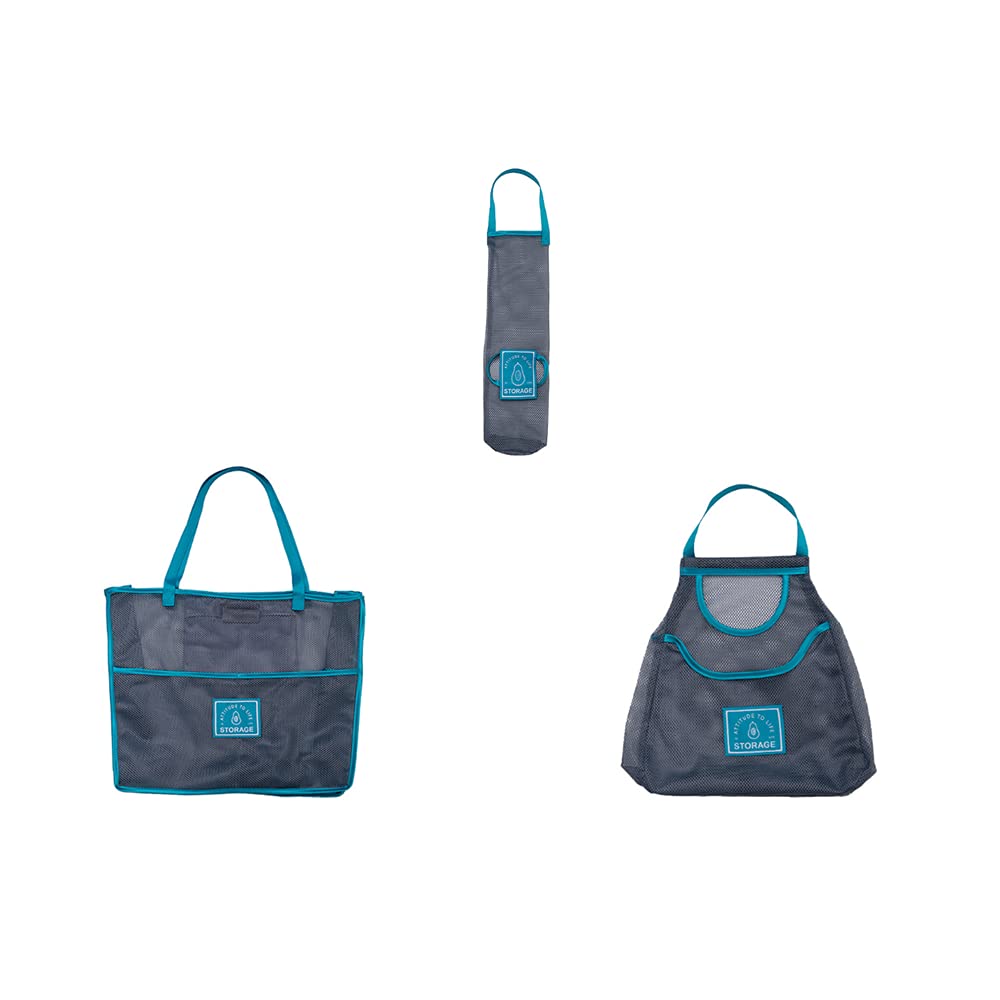 3Pcs Reusable Mesh Produce Bags - Washable Hanging Grocery Tote for Fruits, Vegetables & Snacks | Small/Medium/Large Sizes | Eco-Friendly Kitchen Storage & Shopping Bags | Perfect for Farmers Market, Supermarket & Food Storage