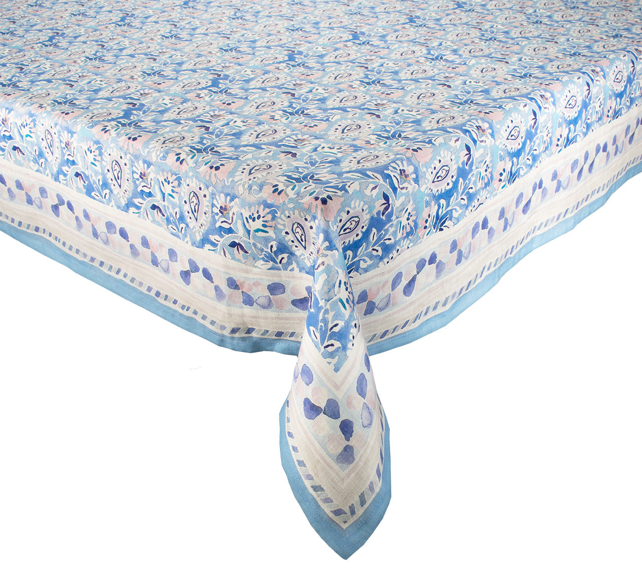 Lilac & Blue Mira Tablecloth - Elegant Floral Design for Dining Room, Kitchen, and Party Decor
