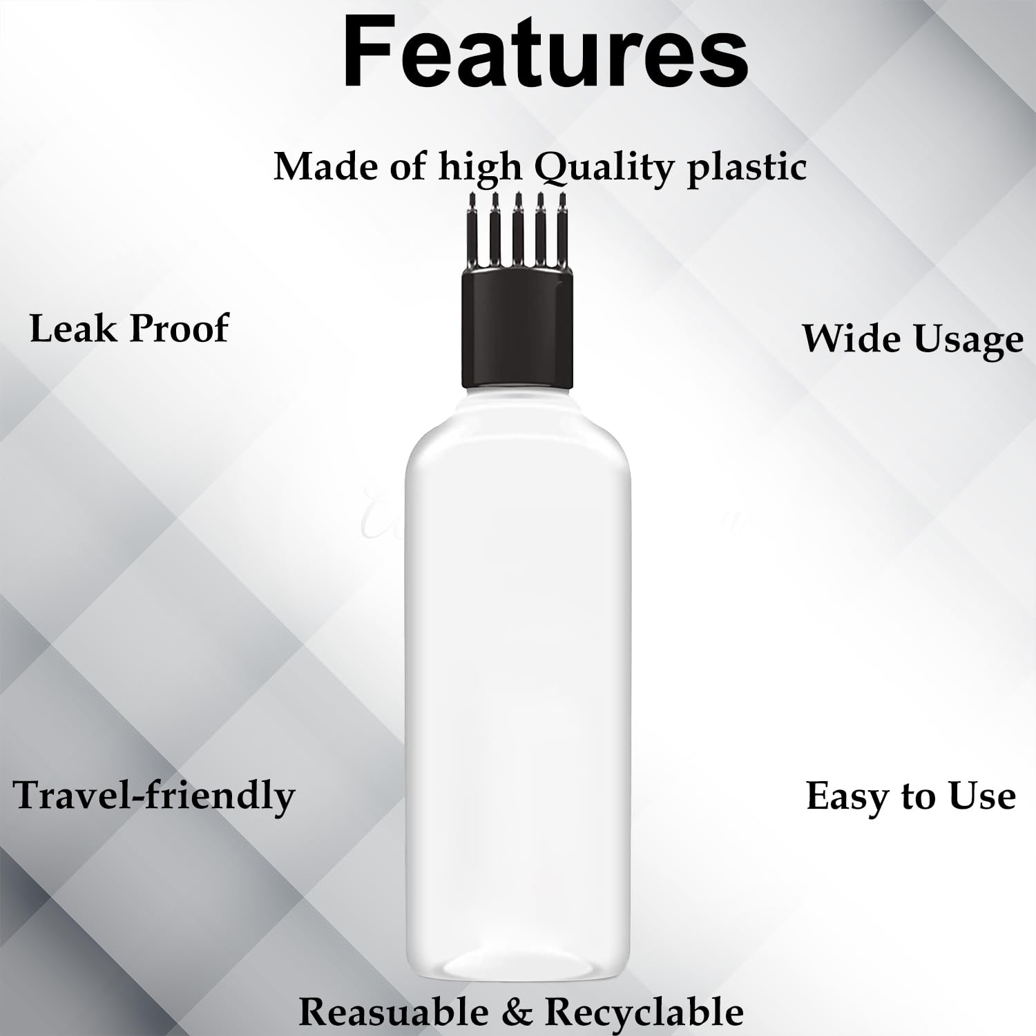 Hair Root Comb Applicator Bottle - 100ml Transparent Scalp Oil Applicator for Hair Growth, Liquid & Medicine - Pack of 24 with Black Comb | Perfect for Home Hair Care, Salon Treatments & DIY Scalp Massage