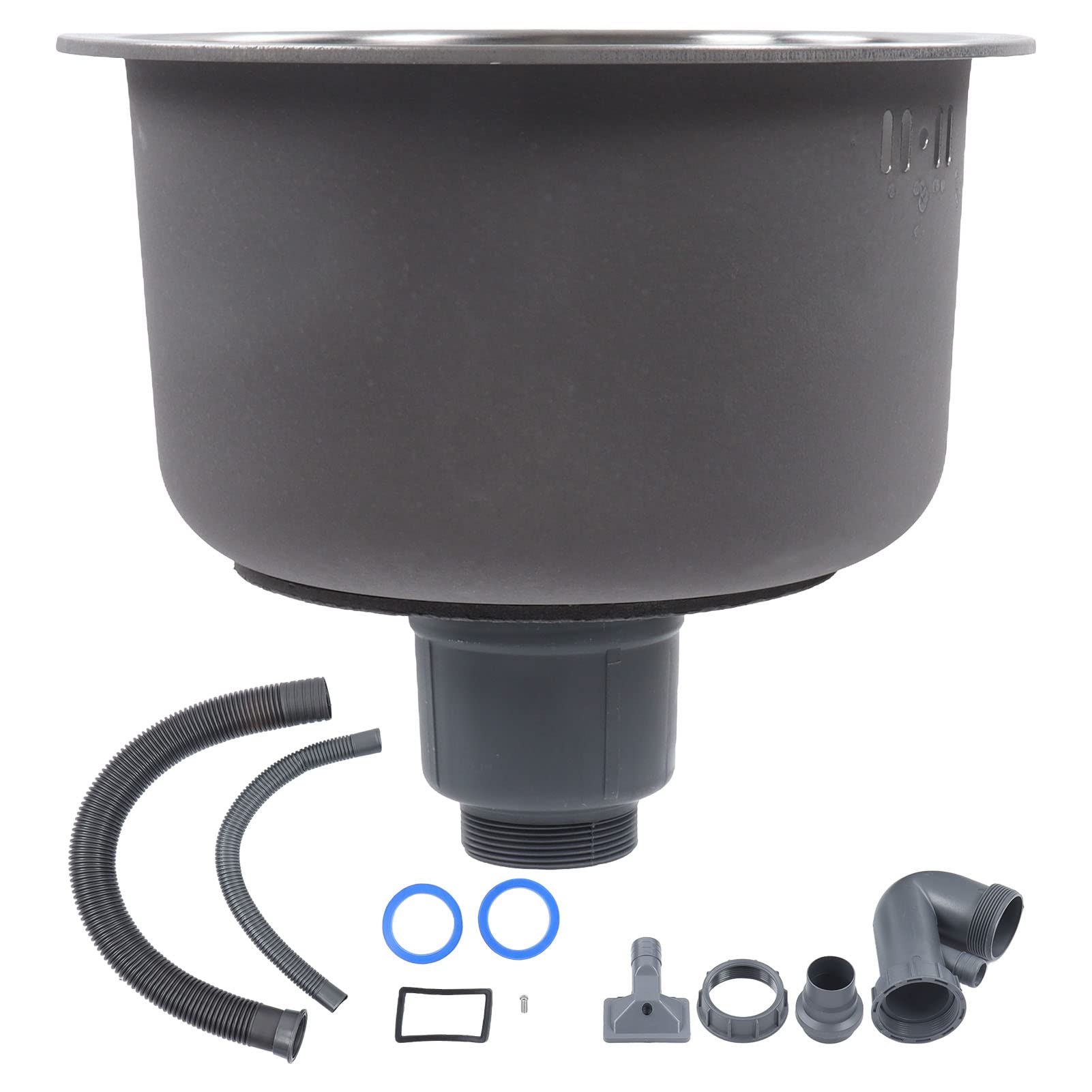 30cm Round Stainless Steel Undermount Kitchen Sink - Single Bowl Design - Perfect for Home Kitchens, Bars, Outdoor Spaces, and RV Camping