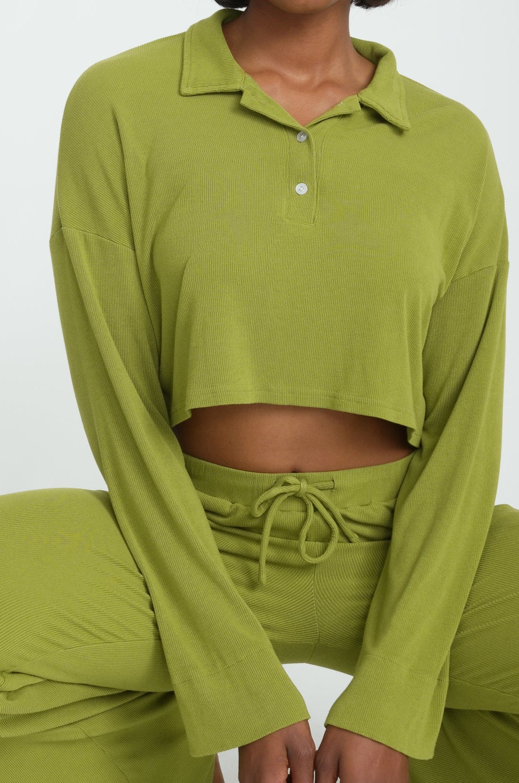 Rory Oversized Crop Top in Moss Green - Trendy Loose Fit T-Shirt for Women | Perfect for Casual Outings, Layering & Streetwear Fashion