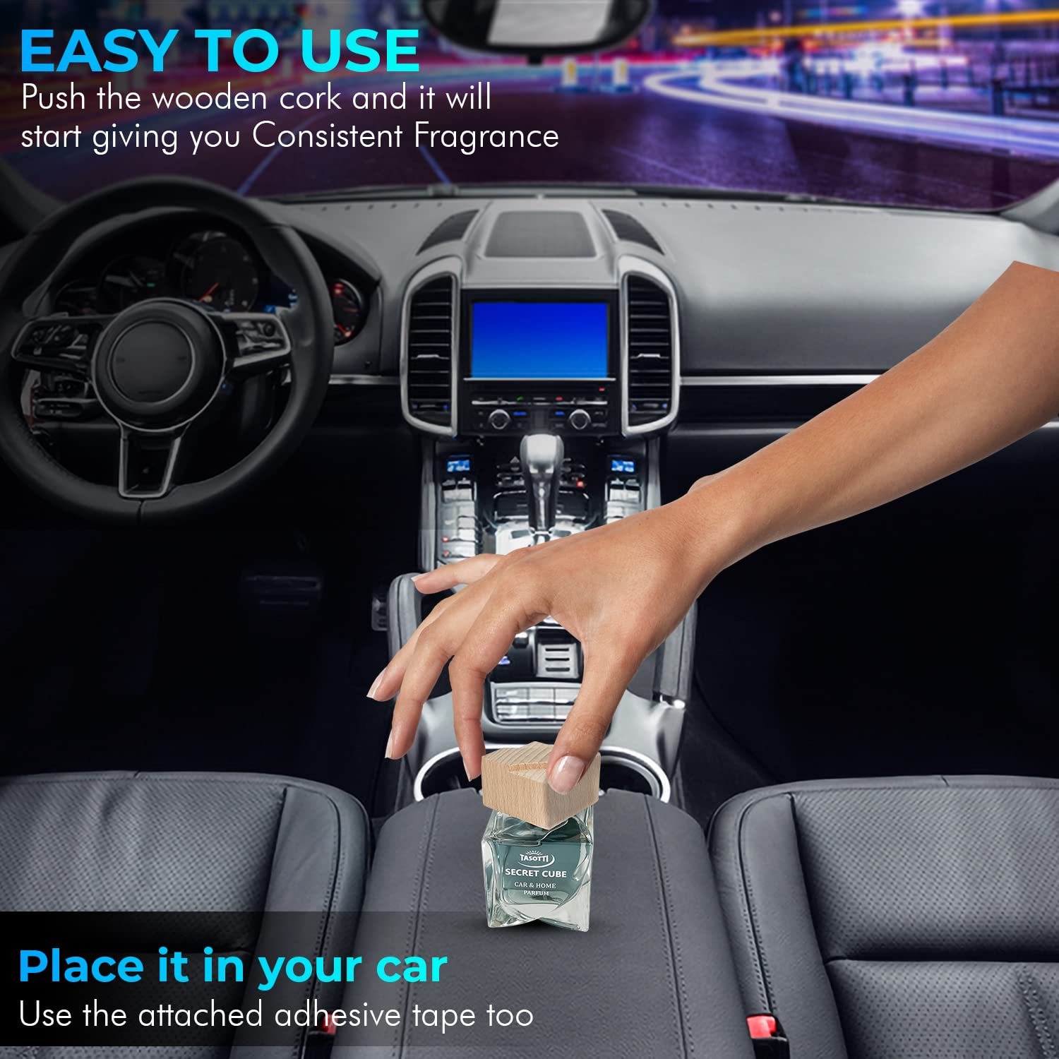 Premium Car Air Freshener & Home Fragrance - Long Lasting Odor Eliminator, Secret Cube Collection (Black) | Luxury Scent for Cars, Office & Living Spaces