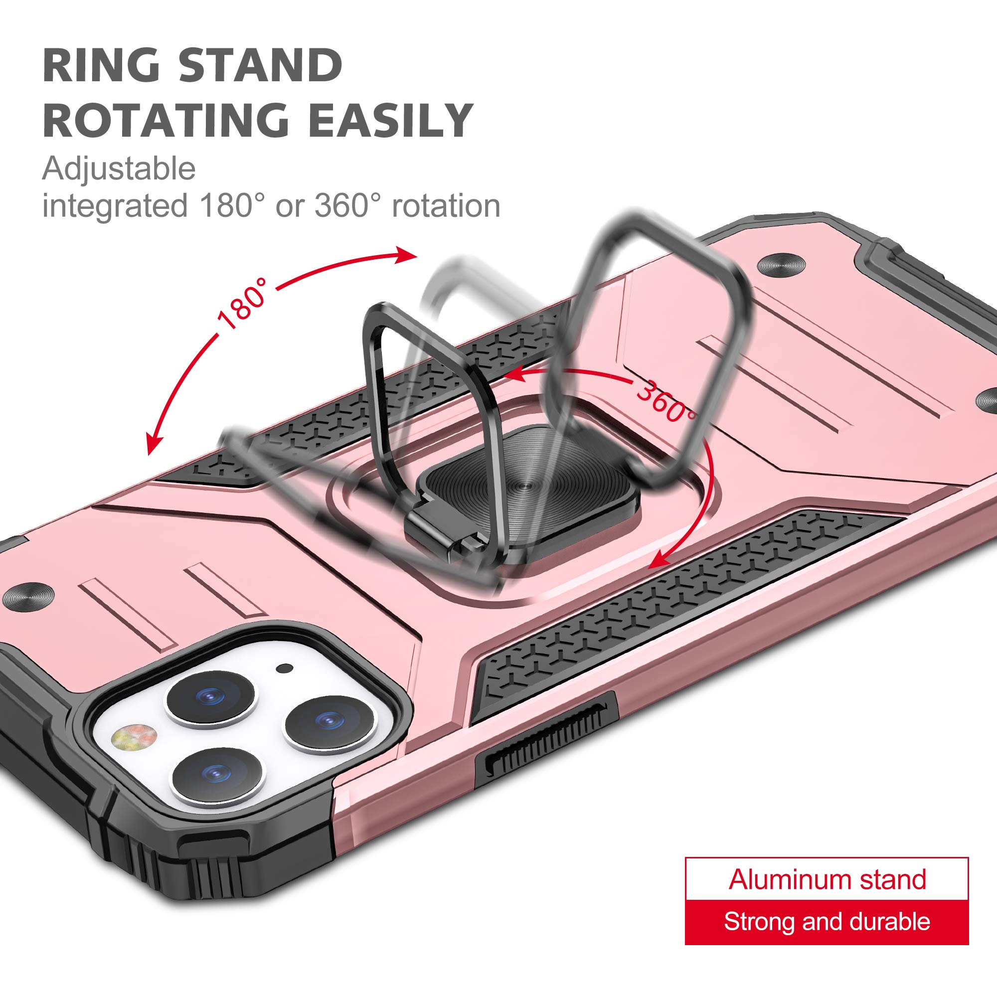 Hitaoyou iPhone 13 Pro Case - Heavy Duty 2-in-1 Full Body Rugged Shockproof Hybrid Bumper Drop Protective Cover for iPhone 13 Pro (Rose Gold) - Perfect for Outdoor Adventures, Work & Everyday Use