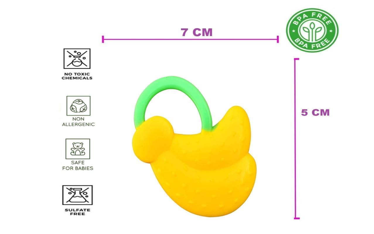 Kritiu BPA-Free Silicone Teether Set - Banana & Giraffe for 0-12 Months | Soothing Baby Teething Relief