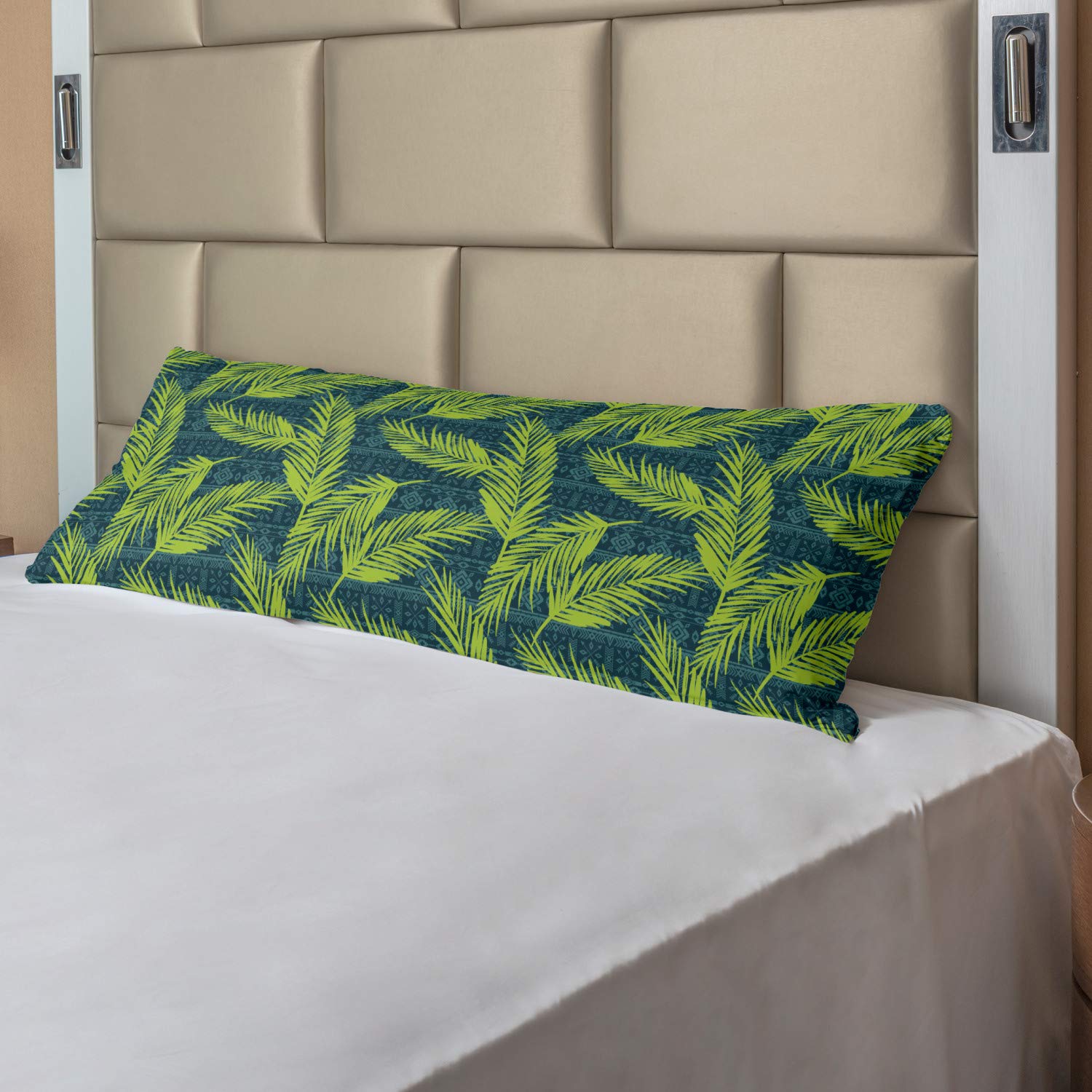 Ambesonne Tribal Aztec Leaves Body Pillow Cover with Zipper - 21