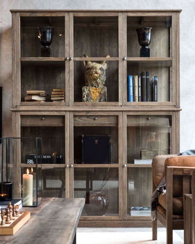 Artwood Denver Cabinet - Solid Wood Storage Cabinet with Adjustable Shelves for Kitchen, Bathroom, or Living Room Organization