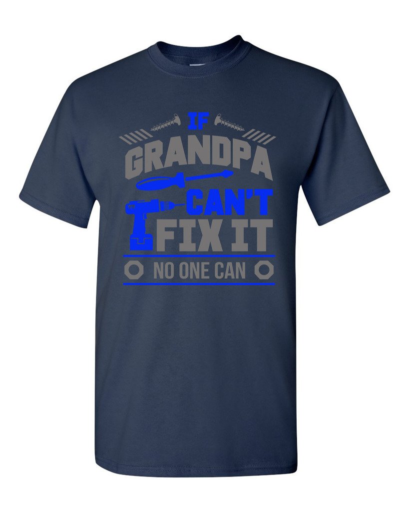 Funny Mechanic Tools T-Shirt for Adults - 'If Grandpa Can't Fix It No One Can' Humorous Gift for DIY Enthusiasts - Perfect for Workshops, Father's Day & Casual Wear
