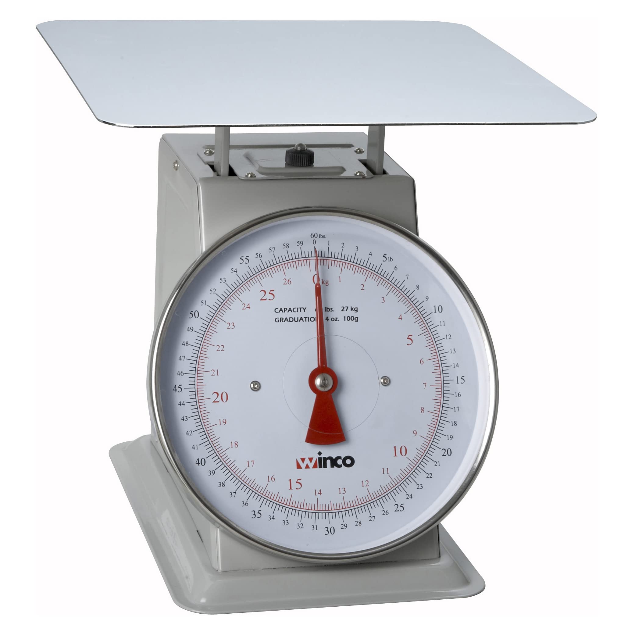 Winco 60-Pound Commercial Scale with 9-Inch Easy-Read Dial - Heavy Duty Weighing for Kitchen, Shipping, Postal & Industrial Use