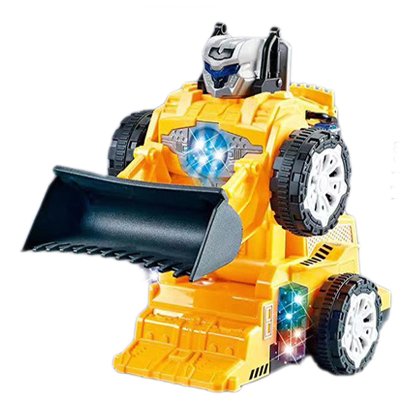DRANNG Transforming Car Robot Toy - Electric Building Construction Set with Music & Light - Christmas Gift, School Prize - Perfect for Kids' Playtime & STEM Learning