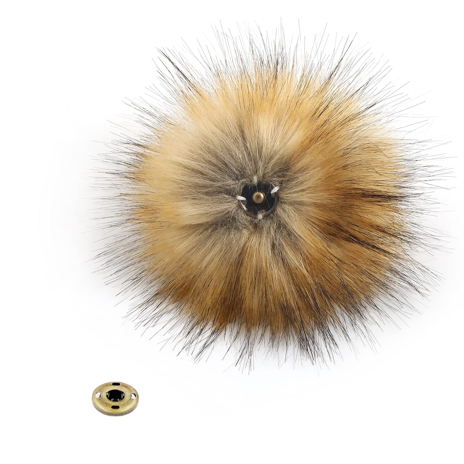 12pcs DIY Knitting Hat Accessories - Faux Fur Pom Poms with Snap Buttons for Winter Hats, Scarves & Crafts | Perfect for Handmade Gifts & Cold Weather Fashion