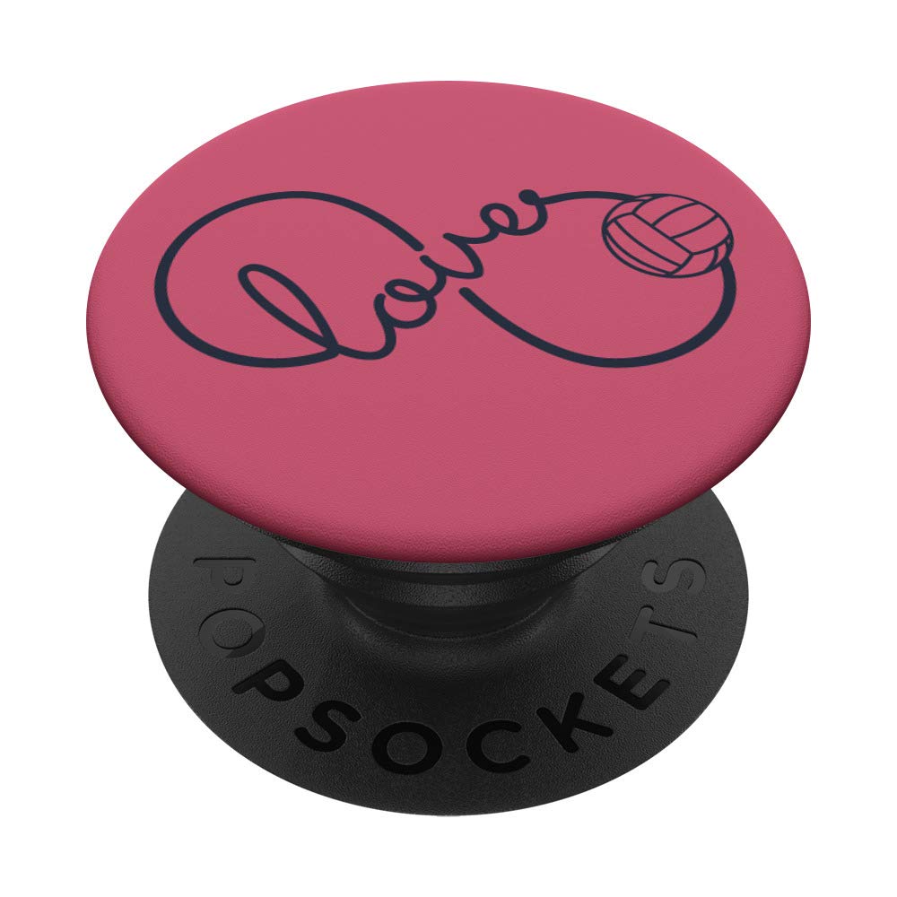 **Hot Pink PopSockets Grip & Stand with Infinity Loop Volleyball Design - Phone & Tablet Accessory for Sports Fans & Volleyball Lovers**    *(Perfect for Game Days, Travel, Workouts & Everyday Use - Secure Grip, Adjustable Stand for Phones & Tablets)*