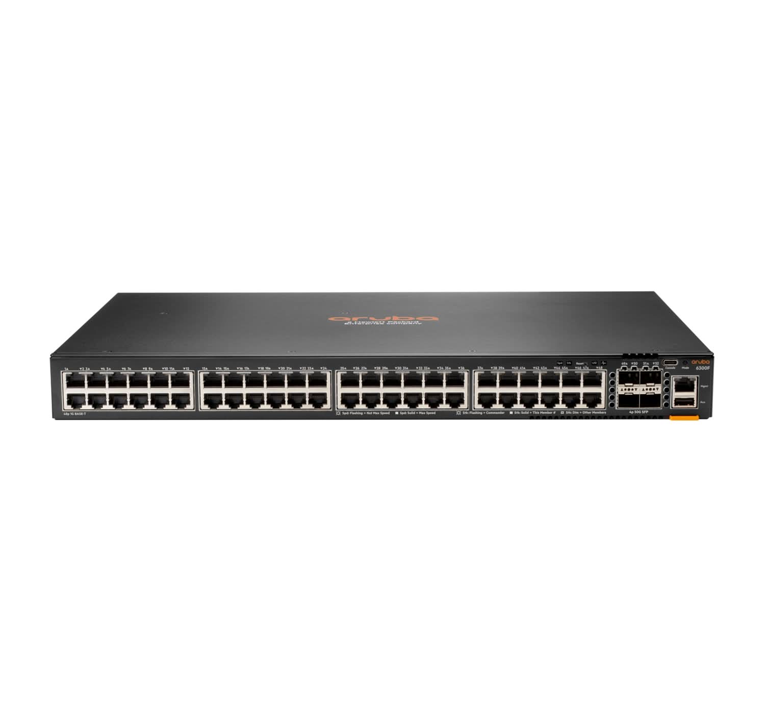 Aruba 6300F 48-Port 1GbE & 4-Port SFP56 Managed L3 Gigabit Ethernet Switch (10/100/1000) 1U Rackmount Network Switch - JL667A#ABB - Ideal for Enterprise Data Centers & High-Speed Business Networking