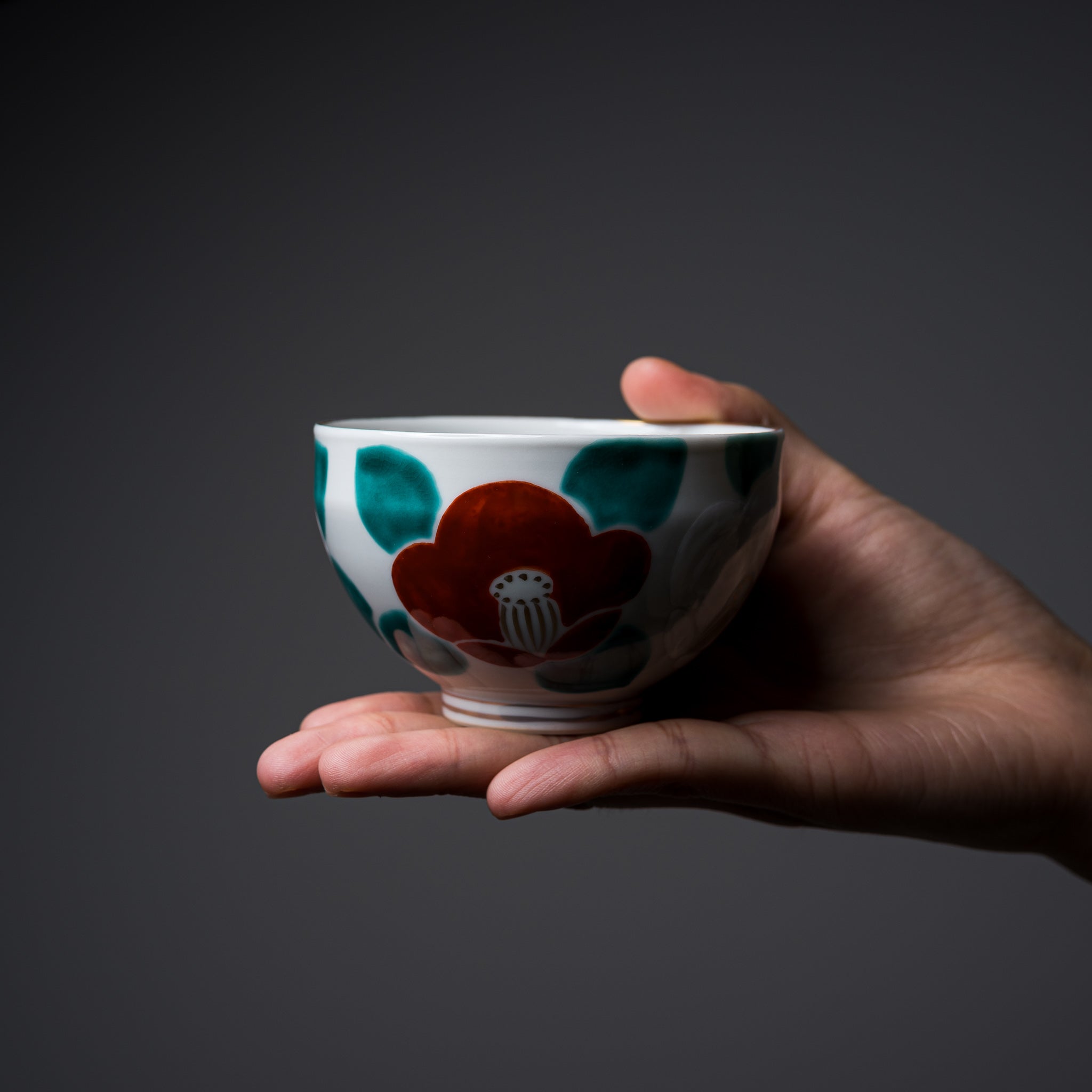 Handmade Kyo Kiyomizu Ware Kumidashi Tea Cup - Authentic Japanese Camellia Red Ceramic Teacup for Matcha, Sencha & Traditional Tea Ceremonies | Perfect Gift for Tea Lovers & Home Decor