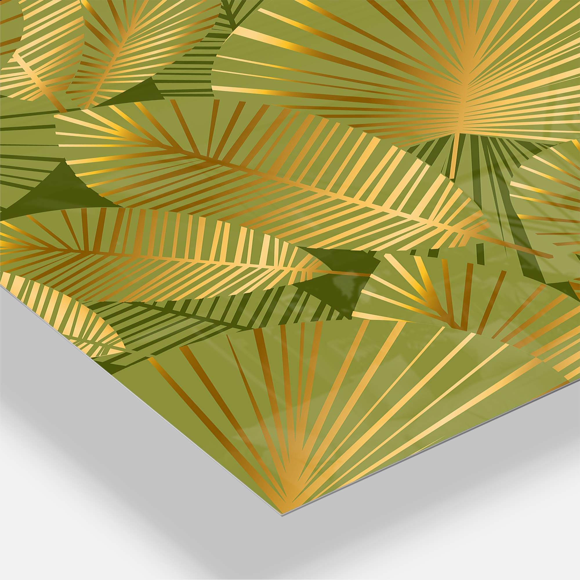 Designart Golden Leaves I Mid-Century Modern 3 Panel Wall Clock - Metal Wall Art Decor for Living Room, Bedroom, Office | Home & Office Decorations | Perfect for Modern Interiors & Gift Giving