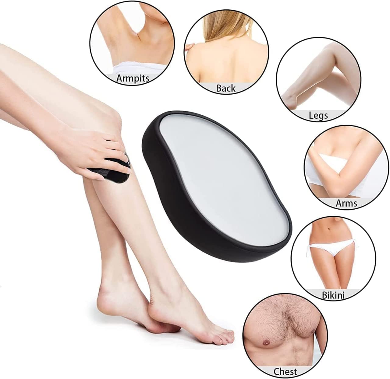 AZRMOH Crystal Hair Remover - 2022 Upgraded Painless Hair Eraser for Women & Men | Exfoliating Magic Crystal Hair Removal | Perfect for Face, Legs, Arms & Bikini Area