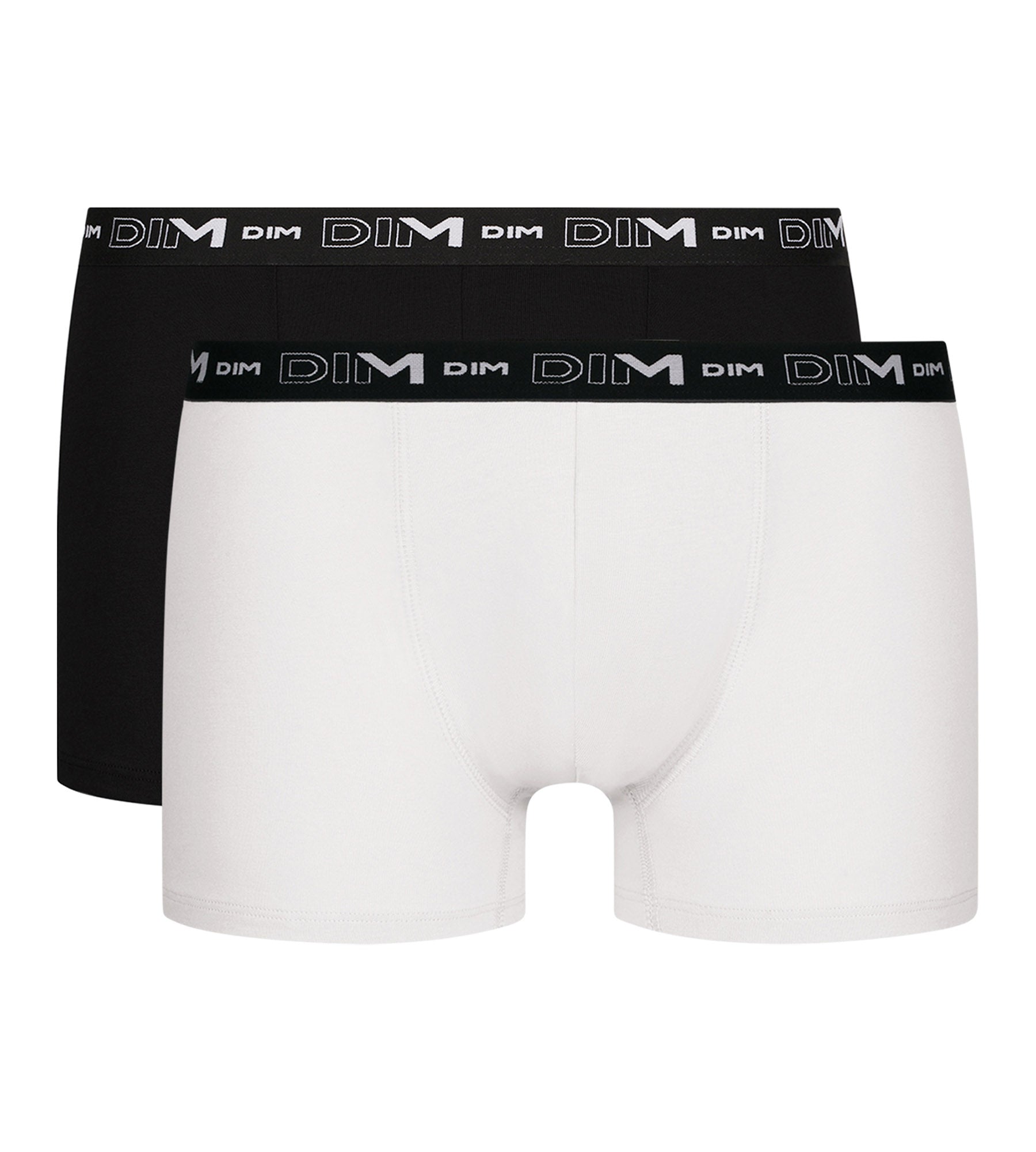 2 Pack Men's Black & White Contrast Waistband Boxer Briefs - Soft Cotton Stretch Underwear for Everyday Comfort & Active Lifestyles
