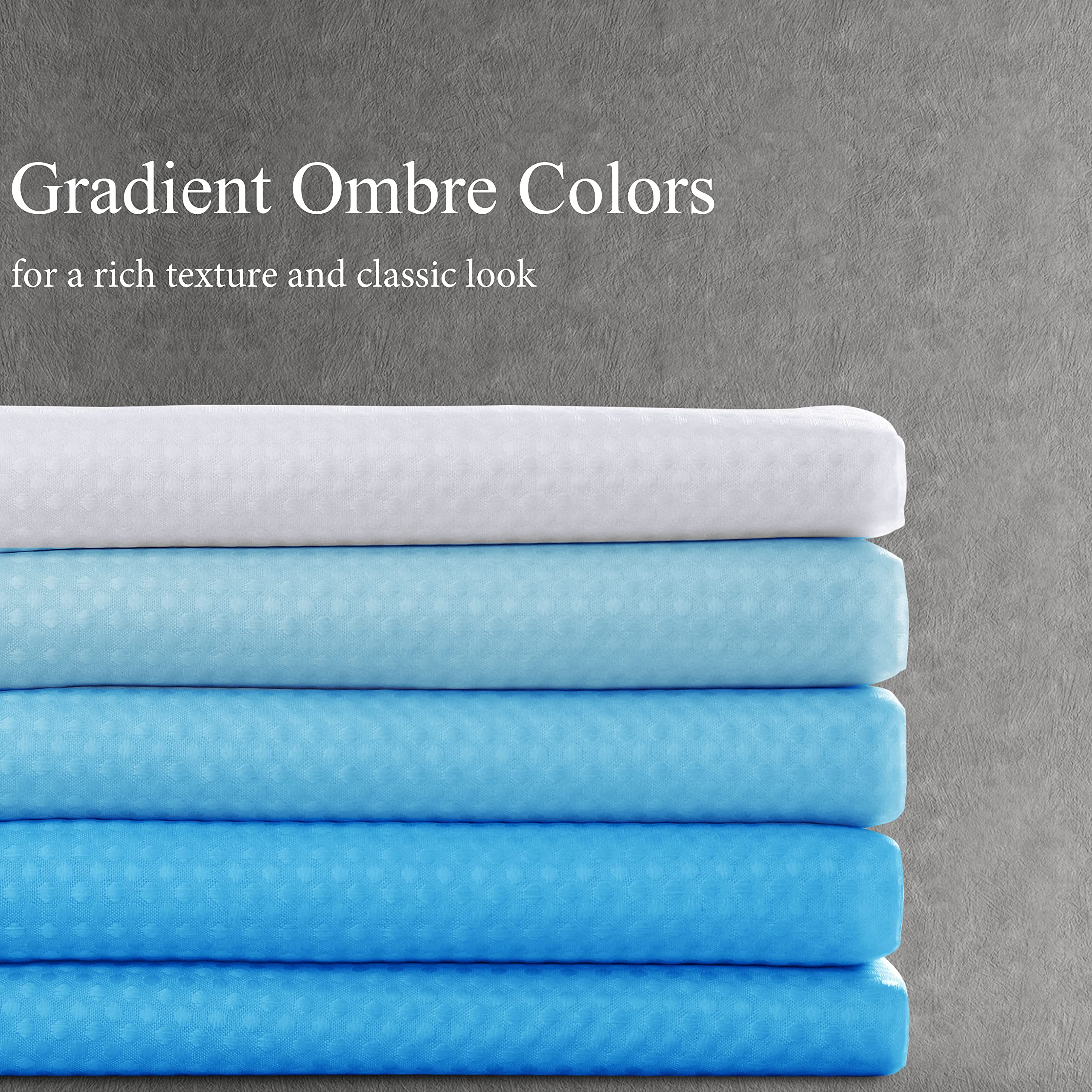 Teal Ombre Coastal Shower Curtain Set - Waterproof Bathroom Decor with Beach Mermaid Design for Kids, Girls & Teens - Includes Hooks - Perfect for Summer Beach Themed Bathrooms & Coastal Home Decor