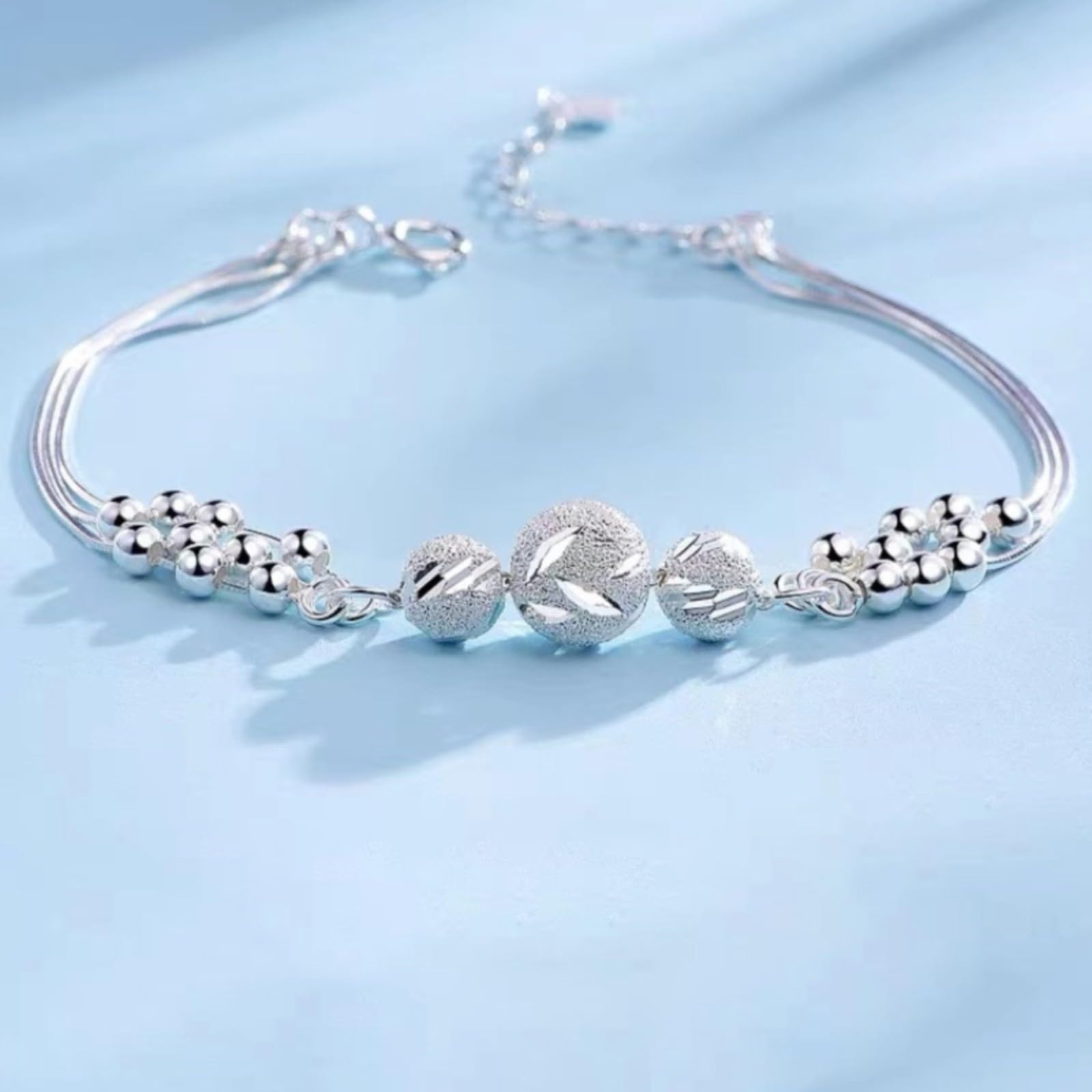 2024 Newest 925 Sterling Silver Bracelet for Women - Elegant Black Adjustable Bangle, Perfect for Gifts, Parties & Everyday Wear