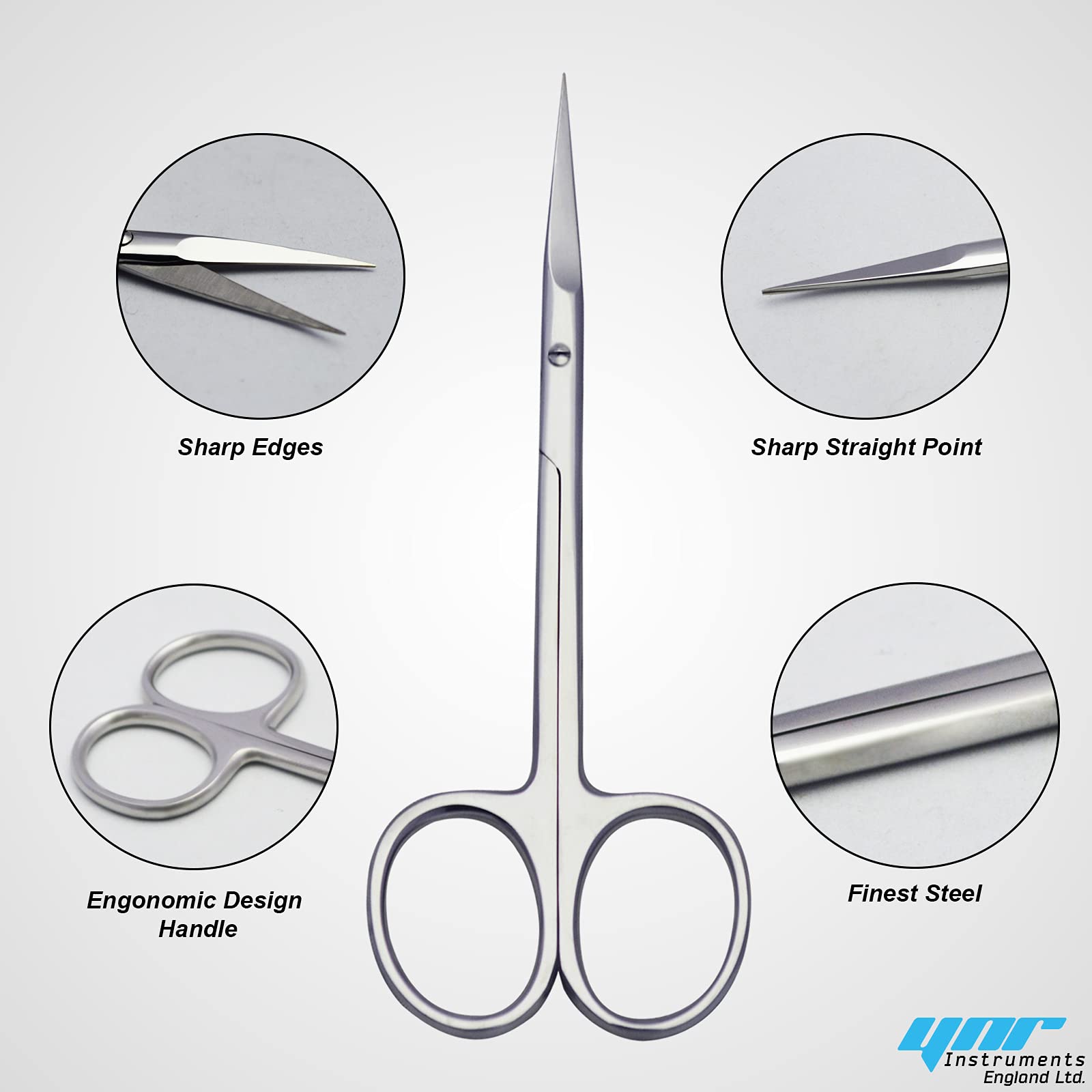 Professional Nail Scissors Set - Stainless Steel Cuticle & Manicure Scissors with Straight & Curved Tips for Precise Nail Art & Grooming (CS-05) - Perfect for Salon, Home Pedicure & DIY Nail Care