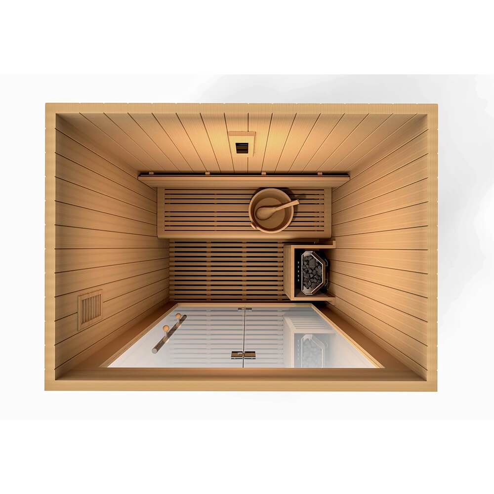 Golden Designs Sundsvall 2-Person Traditional Steam Sauna GDI 7289 - Home Spa Relaxation for Couples, Detox & Muscle Recovery