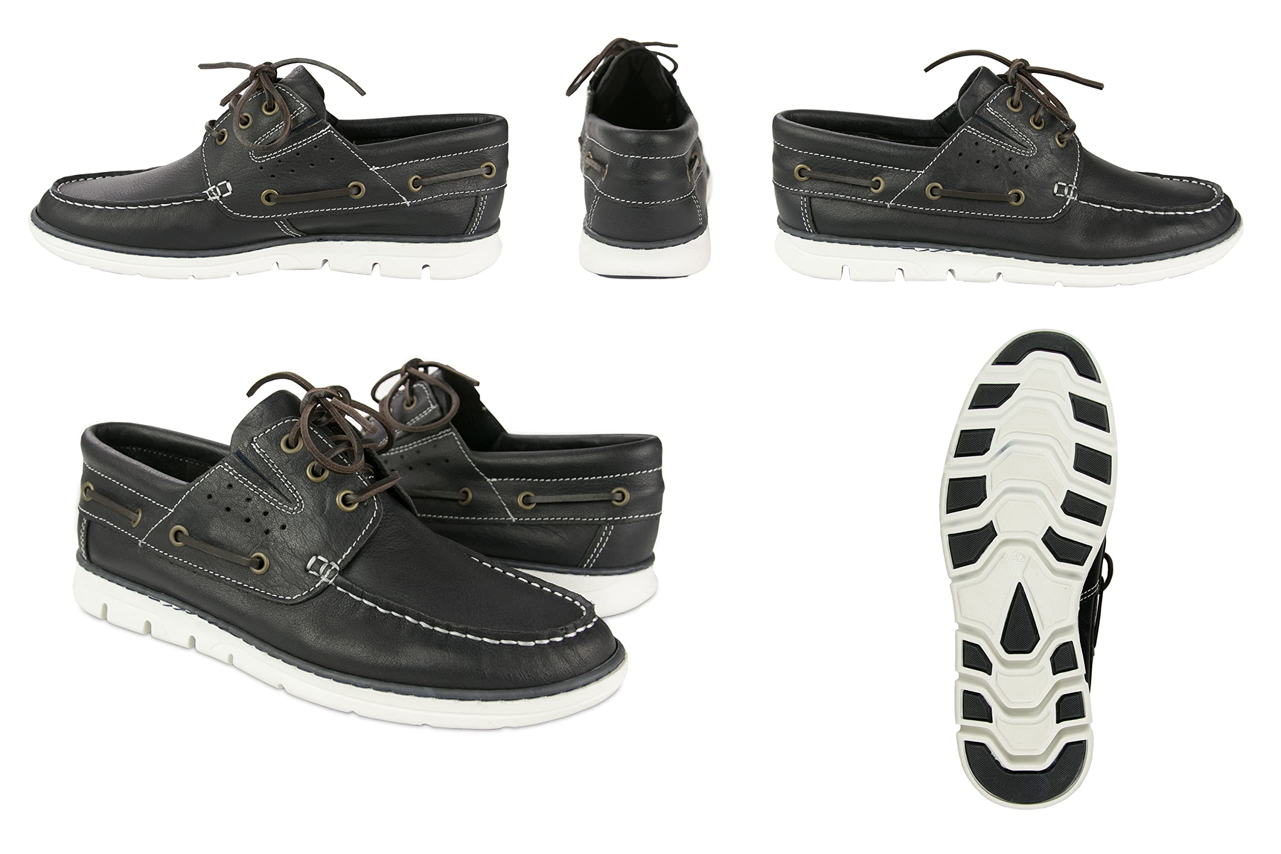 Zerimar Nauticos Classic Men's Casual Leather Shoes | Breathable Summer Boat Shoes for Men | Perfect for Sailing, Beach Walks & Outdoor Activities