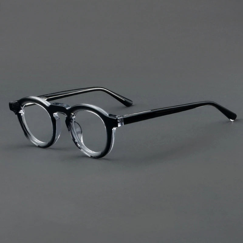 CCspace Unisex Full Rim Round Acetate Eyeglasses Frame 57431 - Lightweight & Durable for Reading, Work, and Everyday Fashion