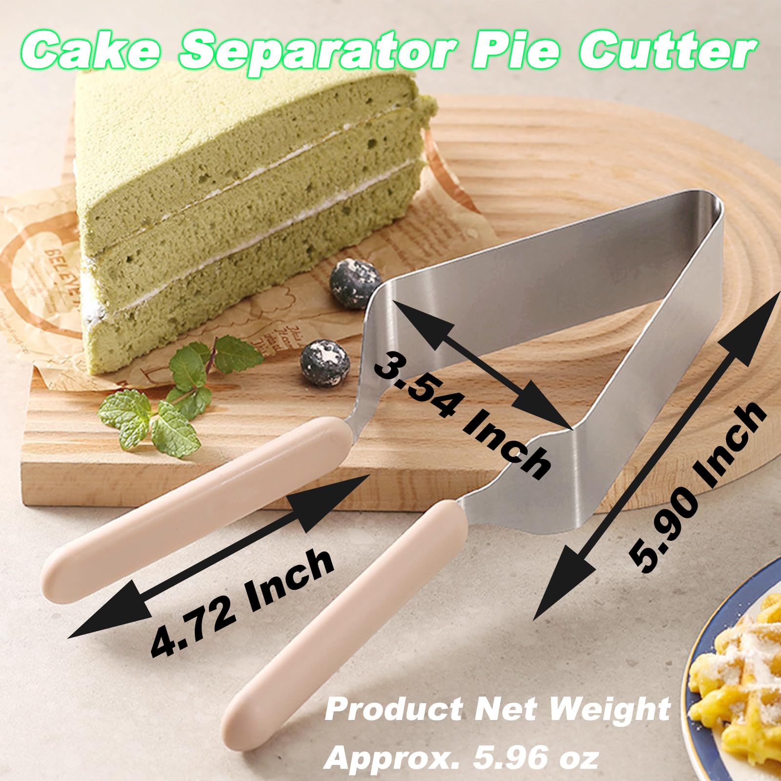 Premium Stainless Steel Cake Cutter & Server - Double Handle Adjustable Cake Slicer for Wedding, Birthday, Party - Perfect for Cake Cutting, Pie Serving & Dessert Presentation