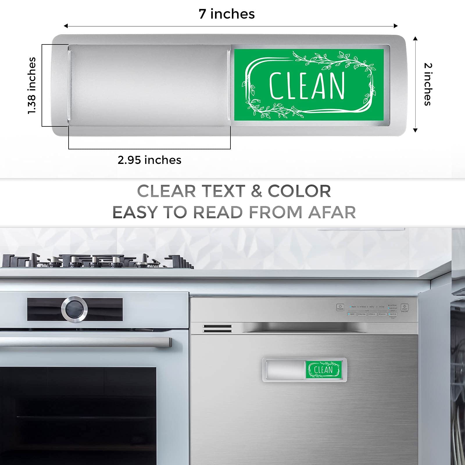 Stylish Clean Dirty Dishwasher Magnet Sign - Easy to Read, Strong Magnetic for Home Kitchen Decor - Perfect for Organizing and Labeling Appliances in Your Kitchen