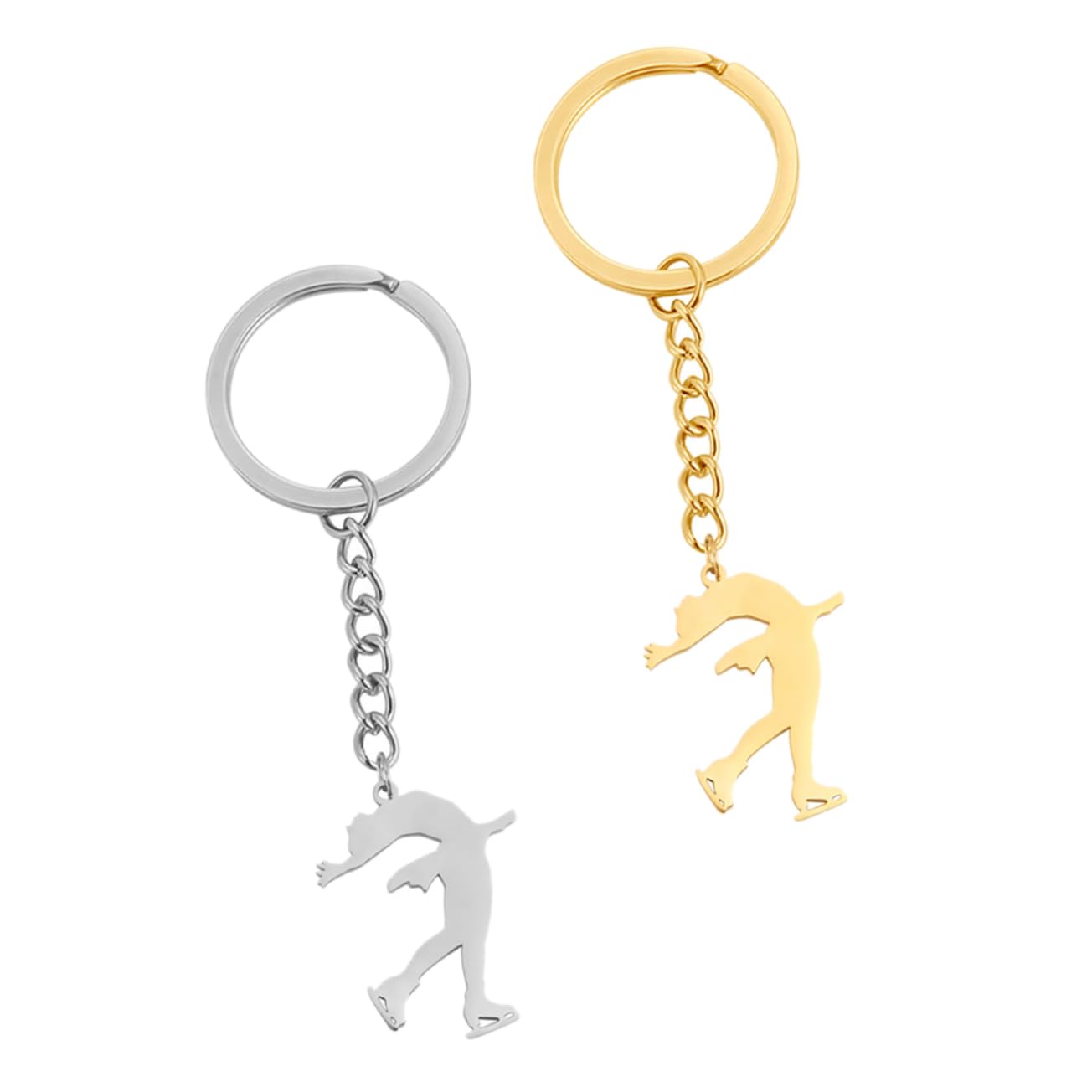 BESPORTBLE 2PCS Ice Skating Charm Keychain - Stainless Steel Boot Shaped Keyring for Skating Fans - Perfect for Party Favors, Gifts & Winter Sports Enthusiasts