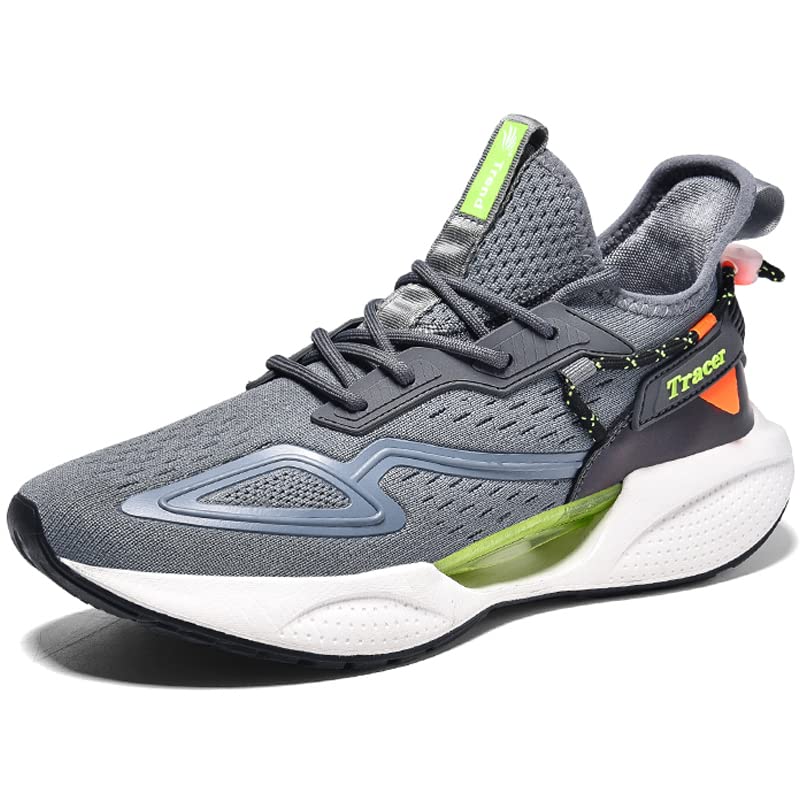 Men's Running Shoes - Lightweight Athletic Sneakers for Tennis, Trail & Basketball - Black, White & Grey - Breathable Comfort for Casual & Sports Use