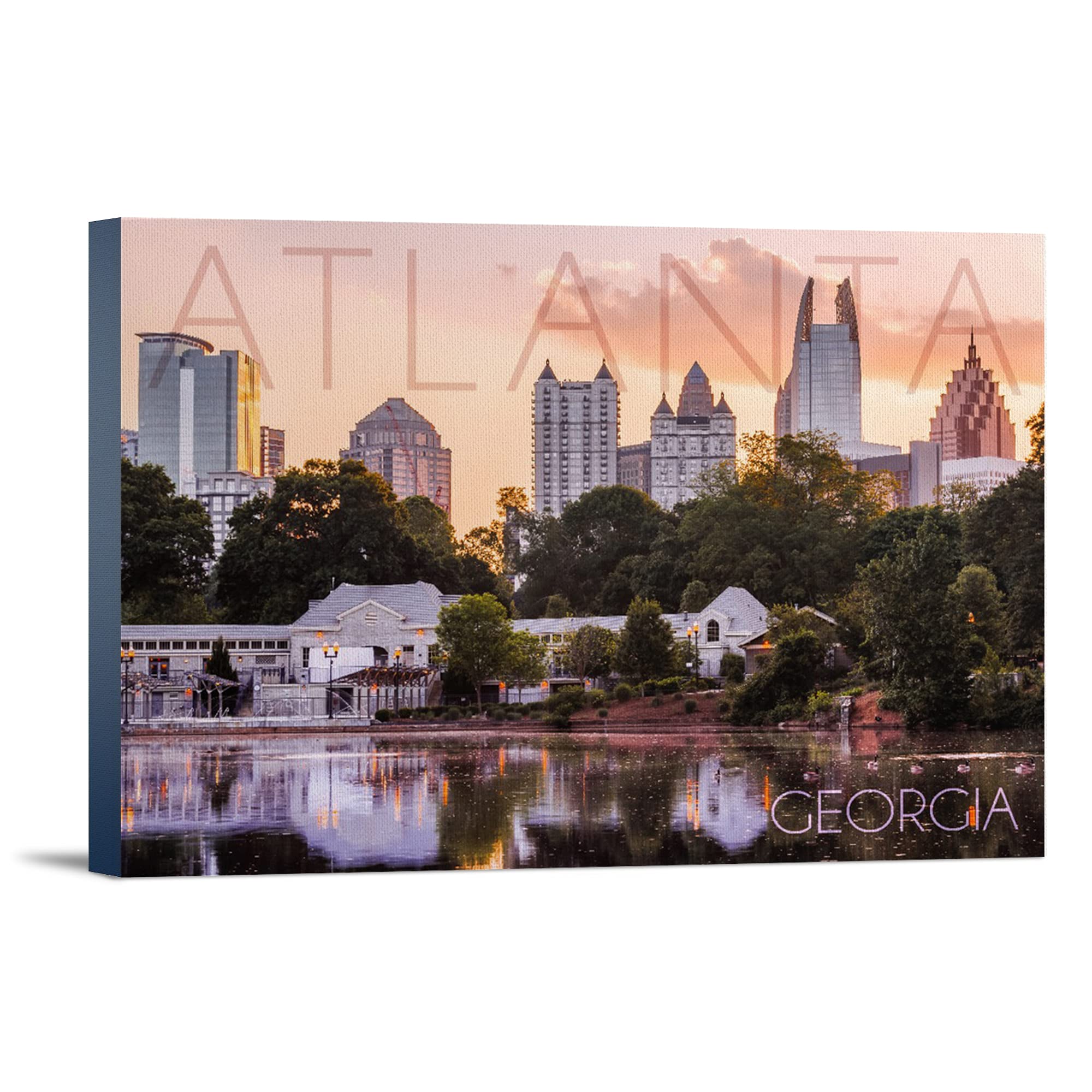 Lantern Press Atlanta Georgia Piedmont Park Wall Art - 16x24 Wrapped Canvas Print for Home & Office Decor - Perfect for Living Room, Bedroom or Gift
