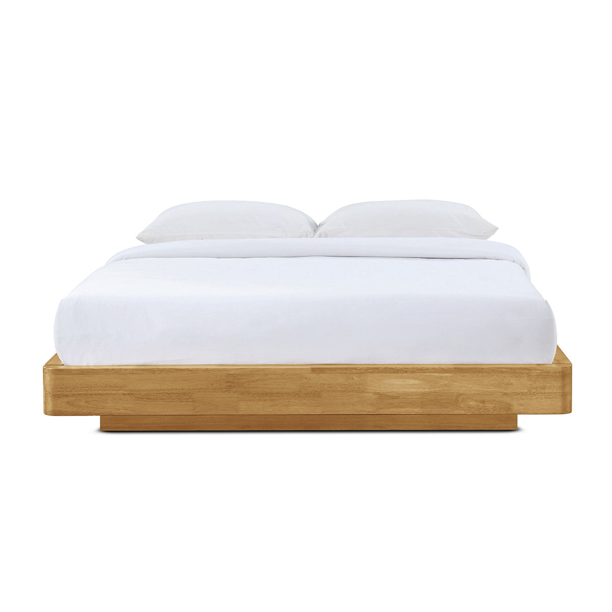 Solid Oak Kami Timber Platform Queen Bed Frame - Sturdy Wooden Bed Base with No Box Spring Needed - Perfect for Modern, Minimalist, and Farmhouse Bedroom Decor