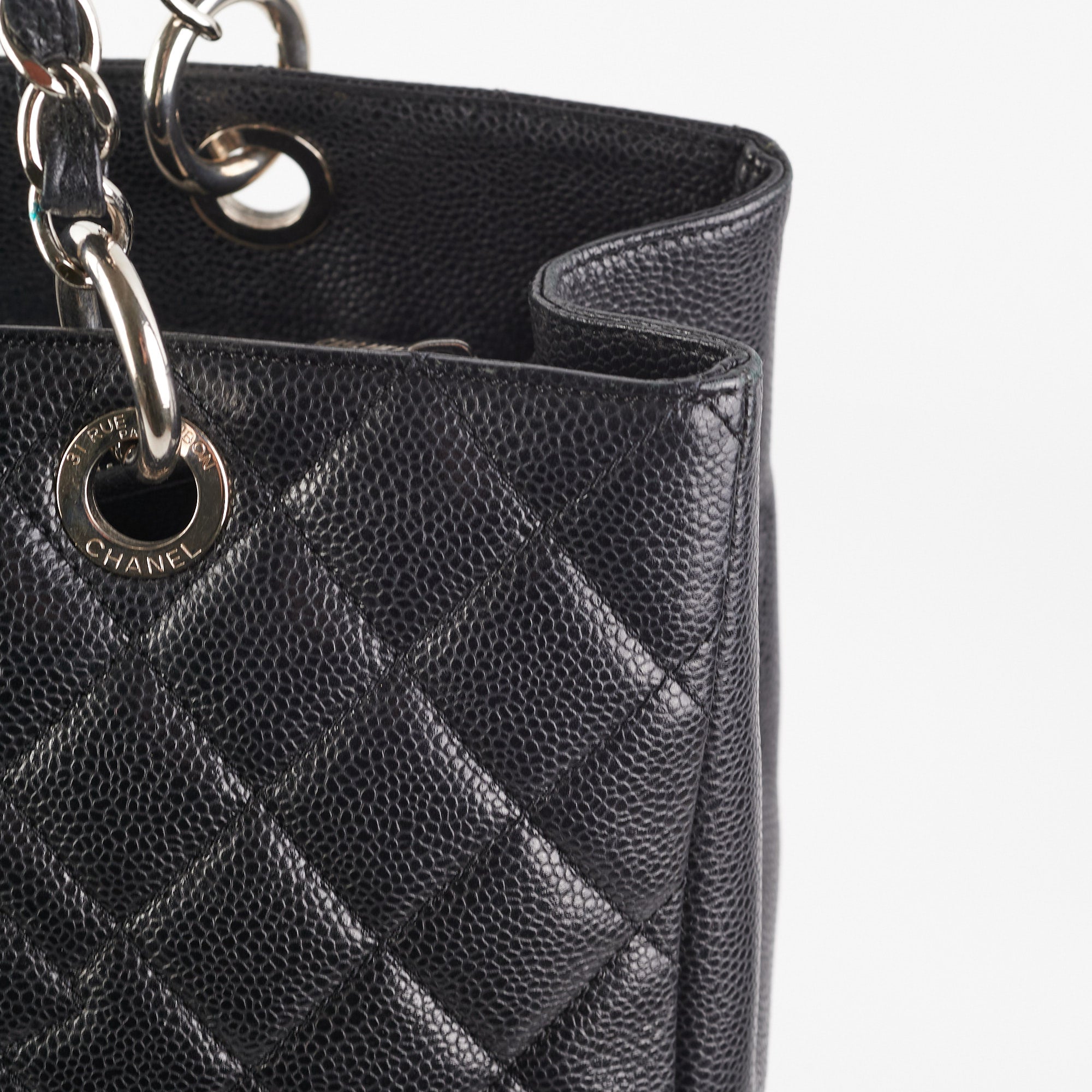 Chanel GST Grand Shopping Tote Bag - Black Leather Shoulder Bag for Women | Luxury Handbag for Work, Travel & Everyday Use
