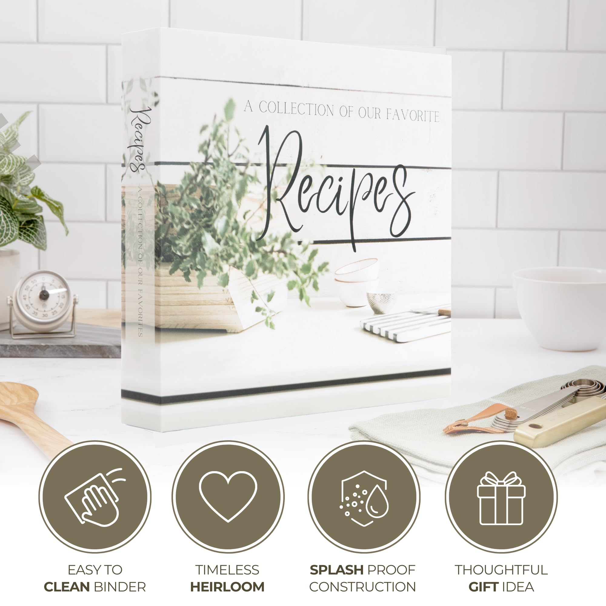 8.5x11 Recipe Binder with Plastic Sleeves | 3-Ring Blank Cookbook Organizer for Writing Your Own Recipes | Perfect Bridal Shower Gift & Family Heirloom | Durable Recipe Book for Home Chefs & Kitchen Organization | Family-Owned Brand
