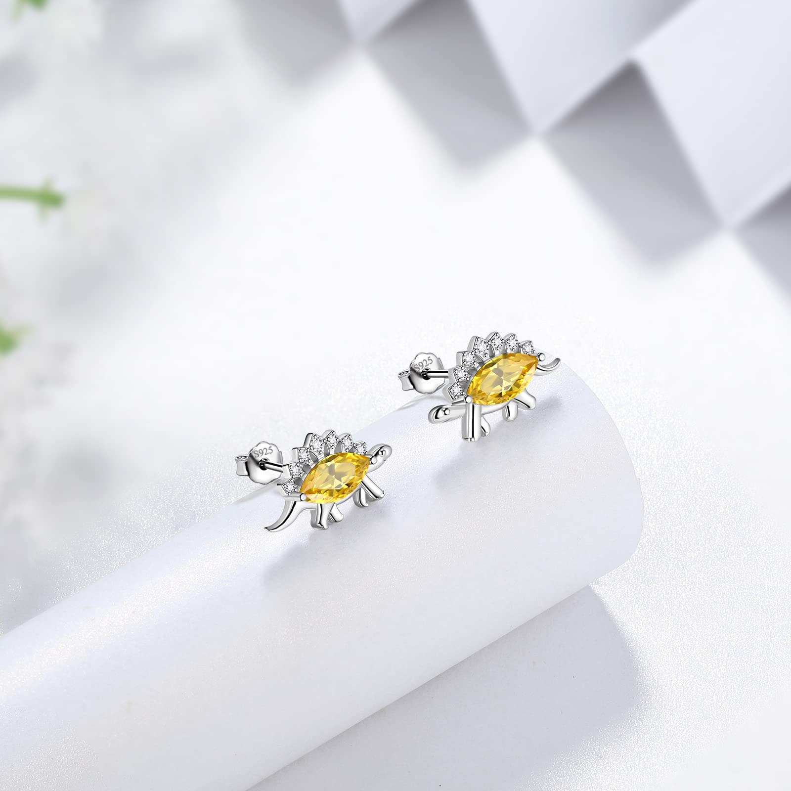 Dinosaur Jewelry Set for Girls - Cute Stegosaurus & T-Rex Necklace with Matching Earrings, Bracelet & Ring | Animal Lover Gift for Women, Girlfriend, Daughter | Perfect Birthday Gift for Kids & Teens | Great for School, Parties & Everyday Wear