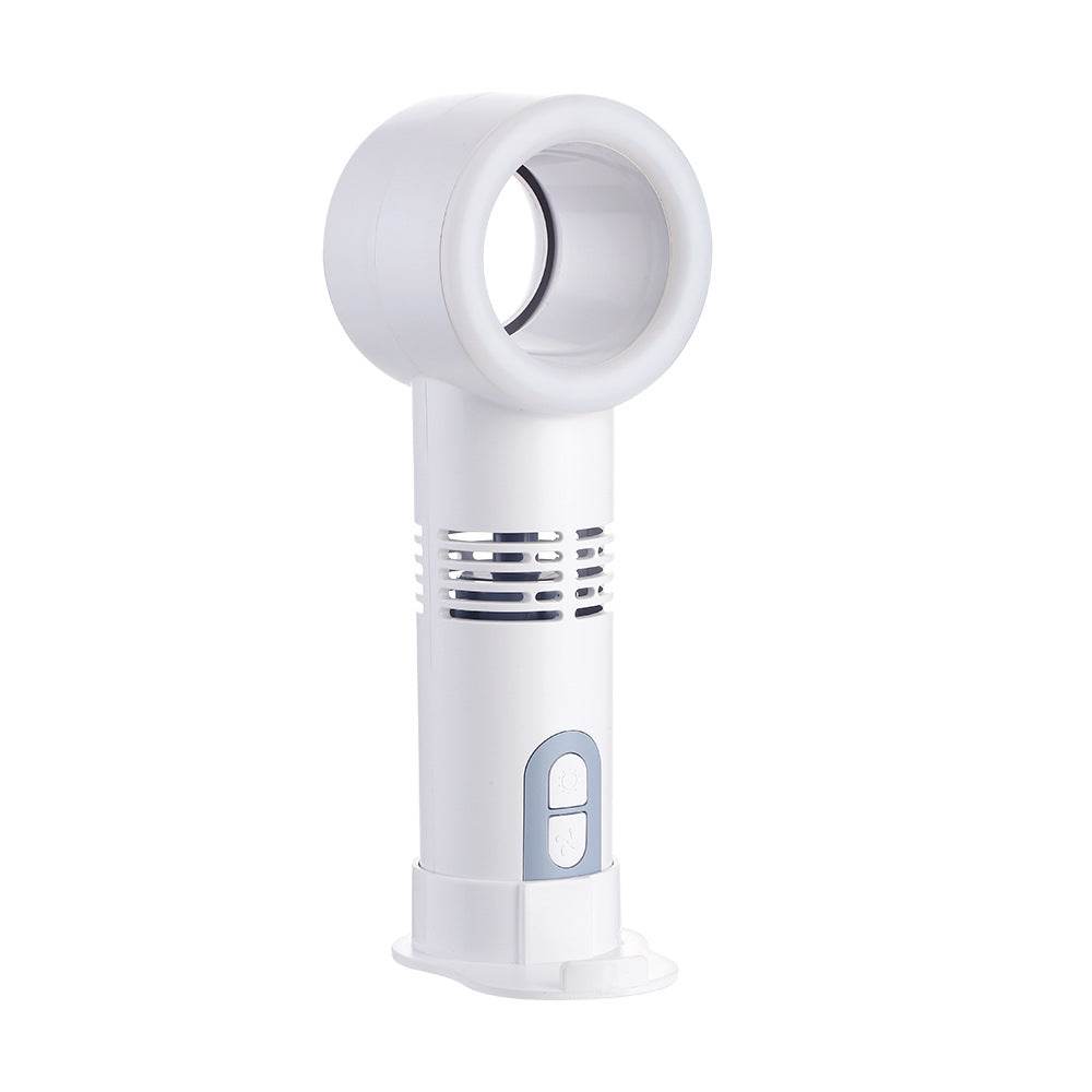 Portable Bladeless USB Fan with LED Light - Quiet Cooling Fan for Office, Home & Travel - USB Powered Desktop Fan for Computer, Bedroom & Outdoor Use