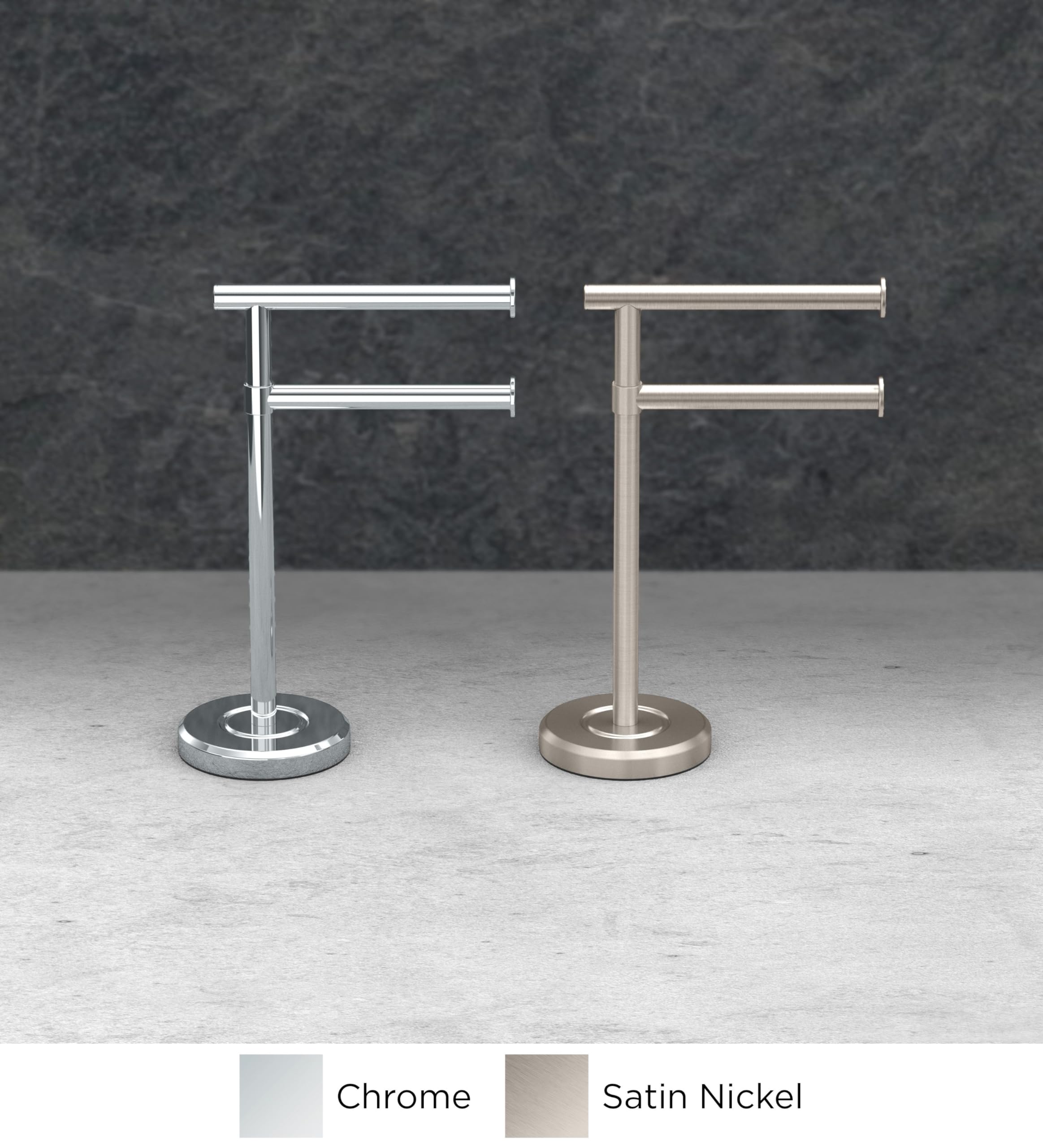 Gatco 1472SN Latitude II Minimalist 2-Arm Pivot Hand Towel Holder - 12